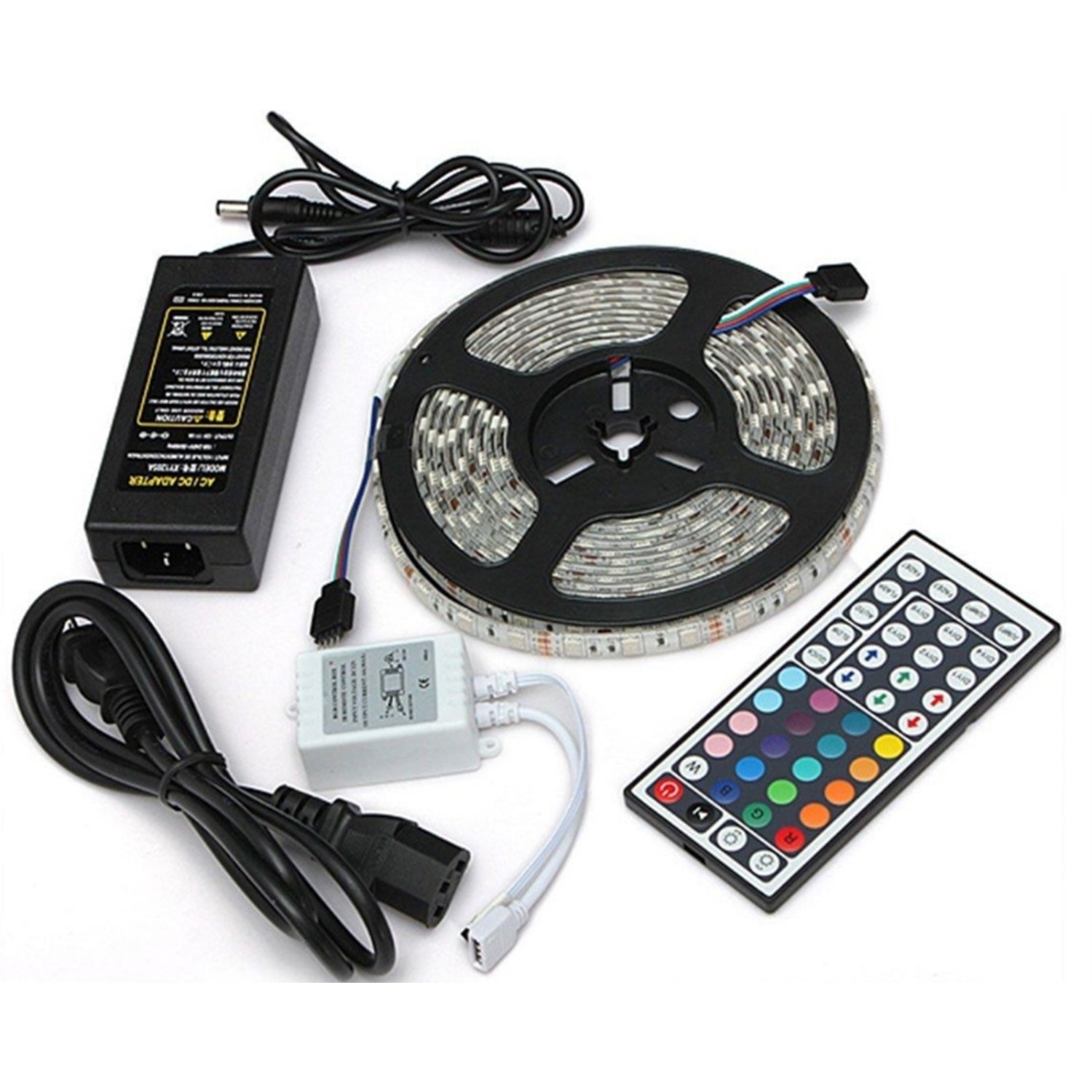 LIXSUNTEK Multi Color LED Strip Lights Waterproof 16.4ft 5M 300leds 44Key Remote