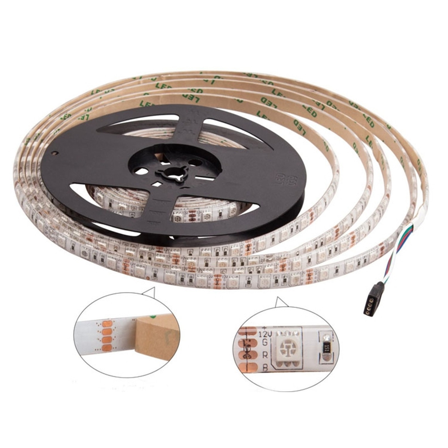 LIXSUNTEK Multi Color LED Strip Lights Waterproof 16.4ft 5M 300leds 44Key Remote