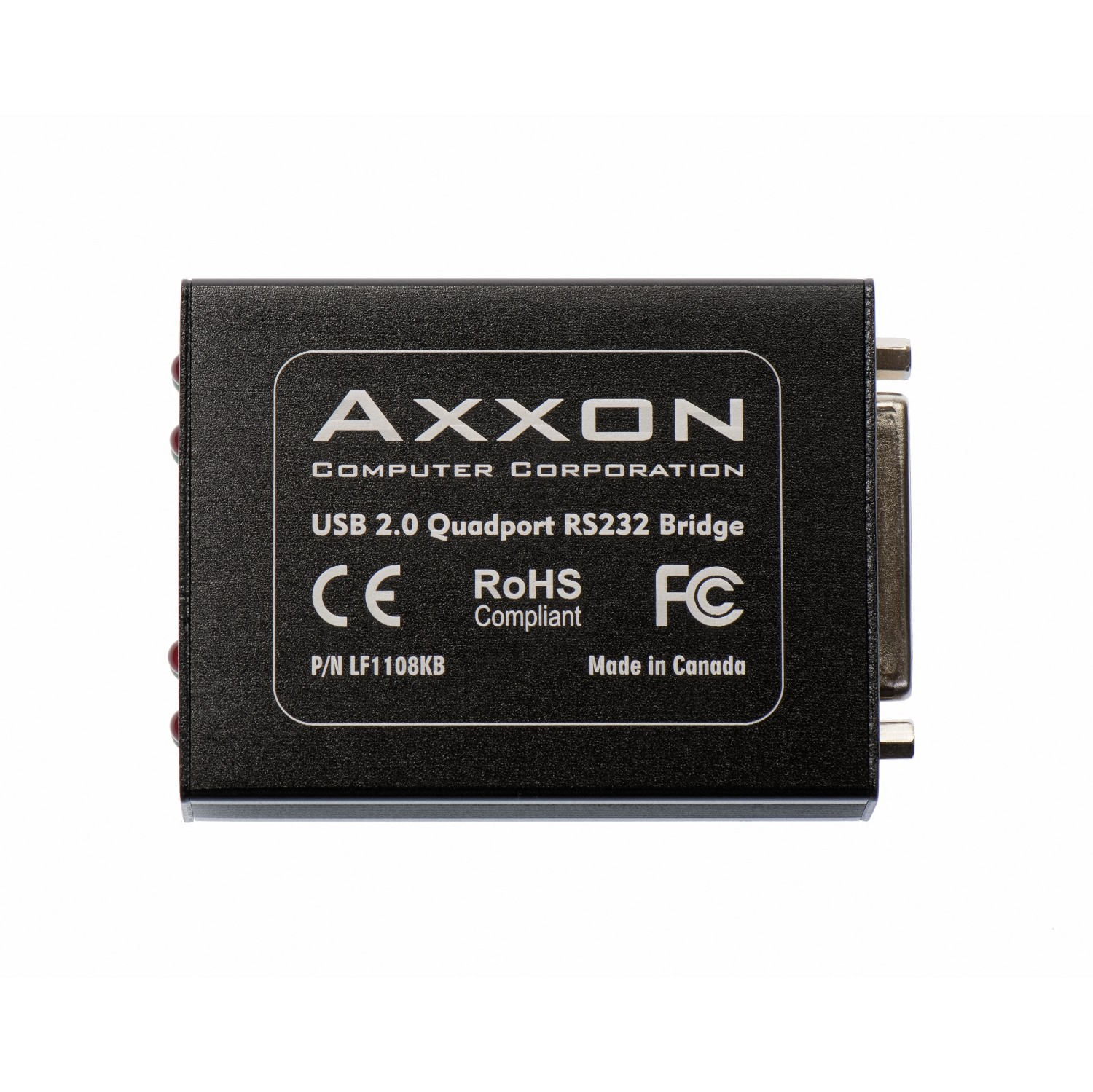 Axxon LF1108KB-1 1 Port USB to 4 Ports RS232 Serial Adapter w/ Quadplex Cable HD44M-DB9M-4