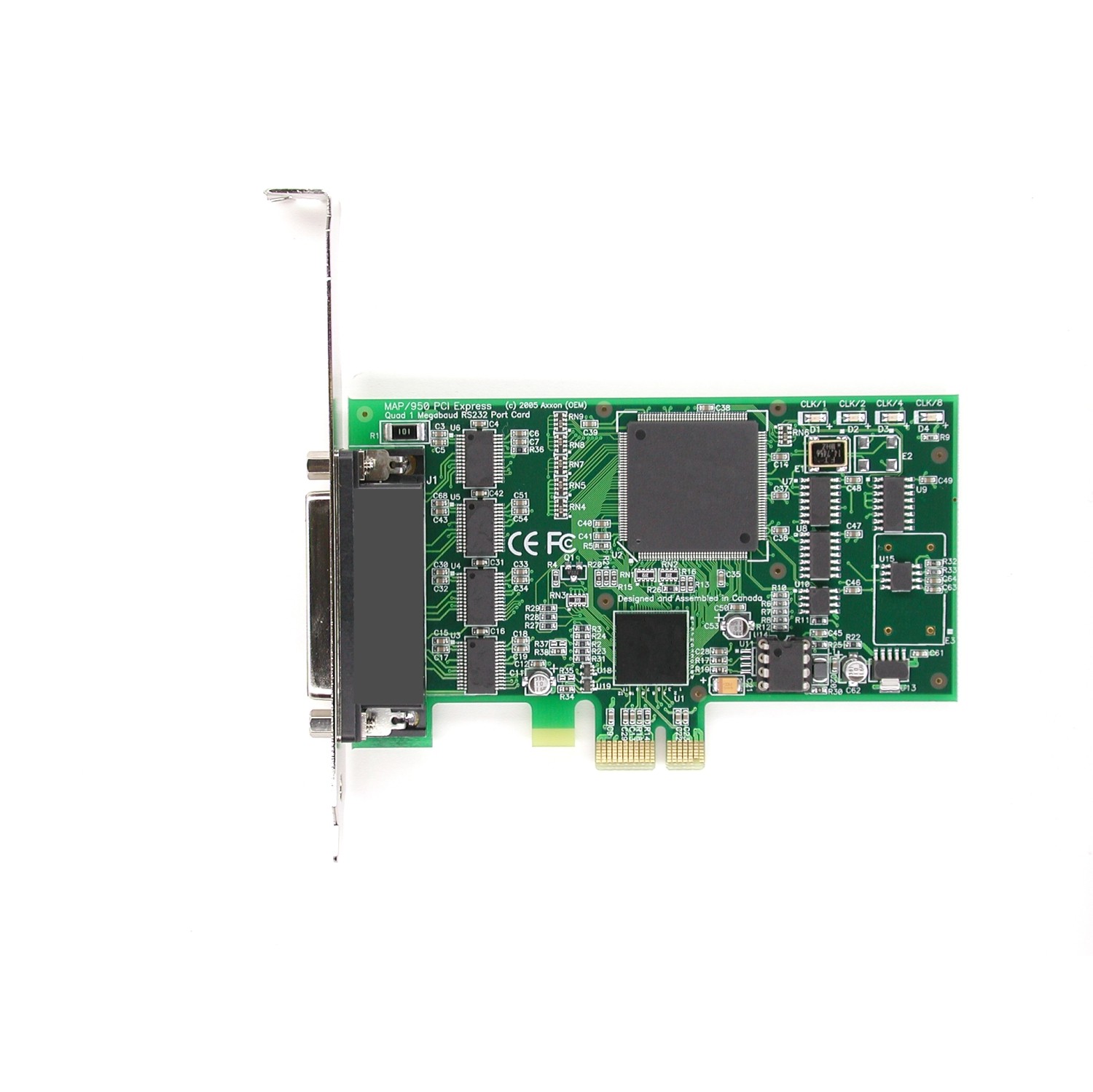 Axxon LF653KB 4 Port RS232 PCI Express Serial Card Adapter w/ Quadplex Cable 36" HD44M-DB9M-4