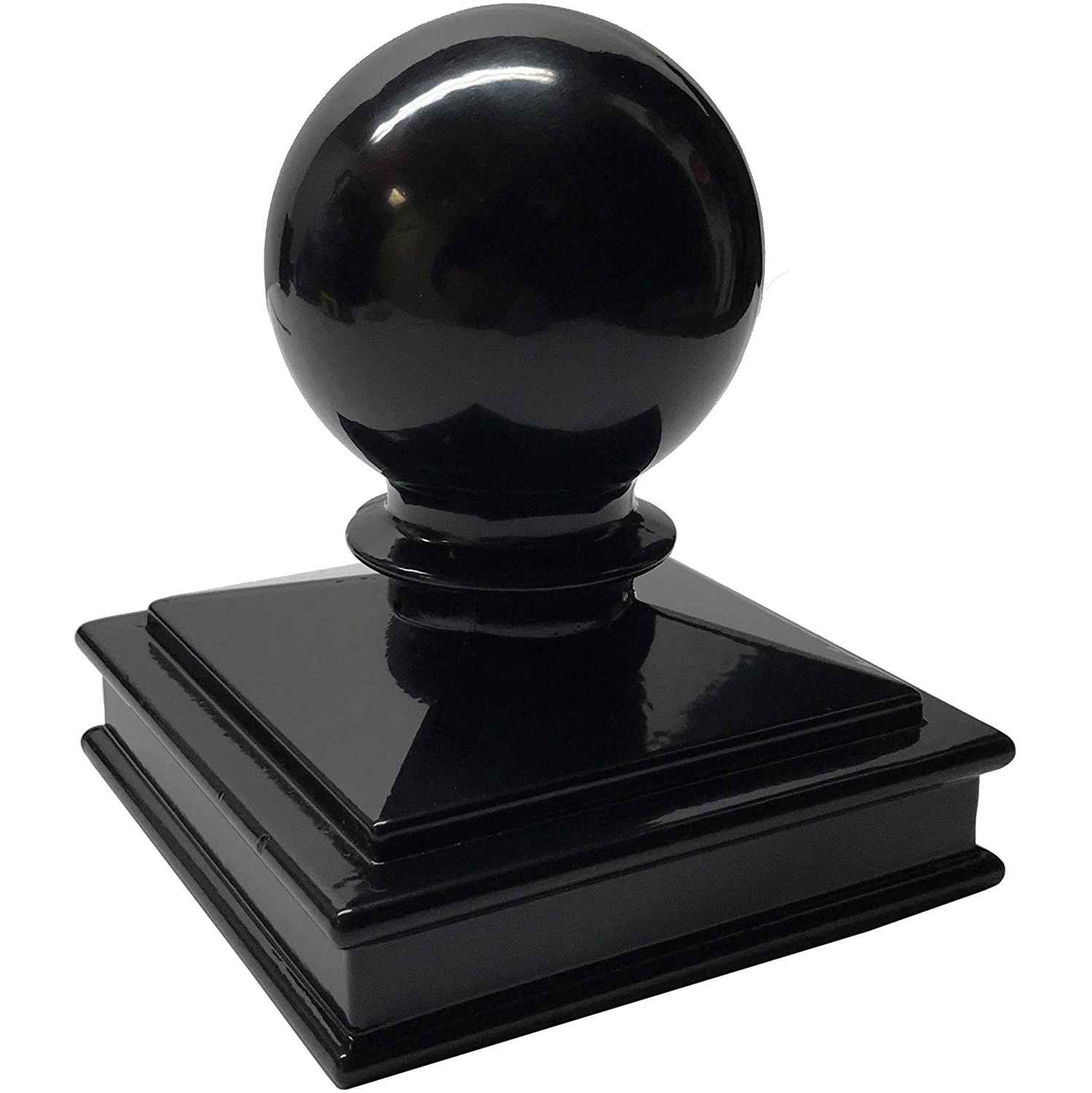 Decorex Hardware Aluminium Ball Top Post Cap for 3" x 3" Metal Posts - Pressure Fit - Black