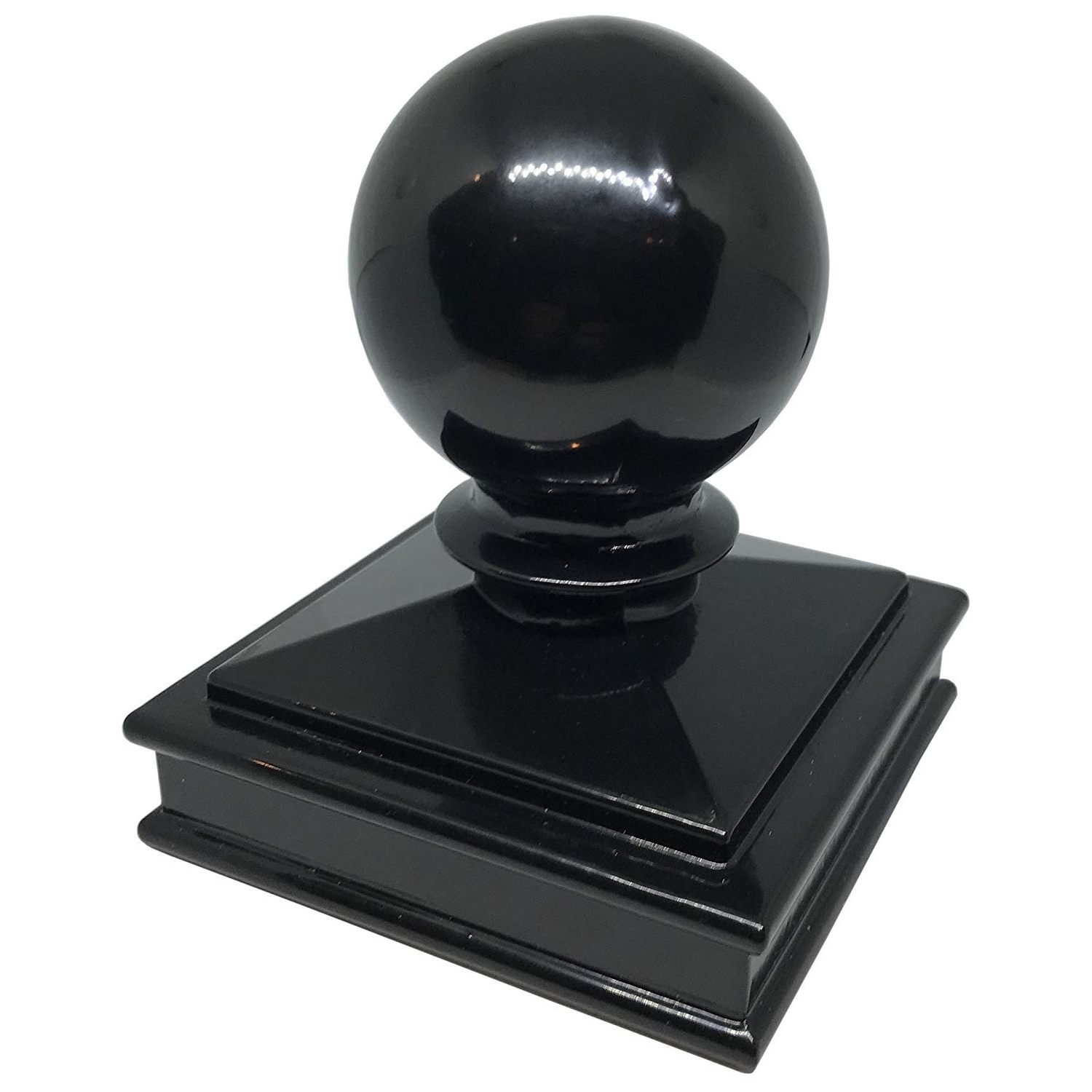 Decorex Hardware Aluminium Ball Top Post Cap for 3" x 3" Metal Posts - Pressure Fit - Black