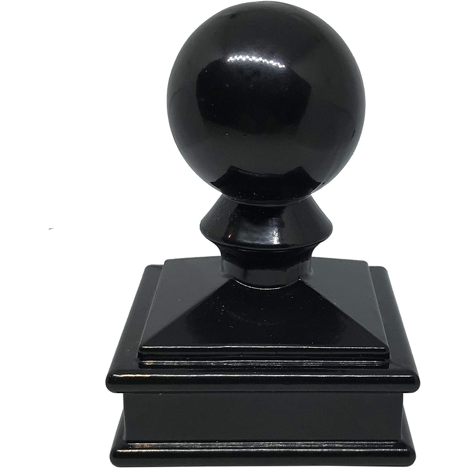 Decorex Hardware Aluminium Ball Top Post Cap for 2" x 2" Metal Posts - Pressure Fit - Black