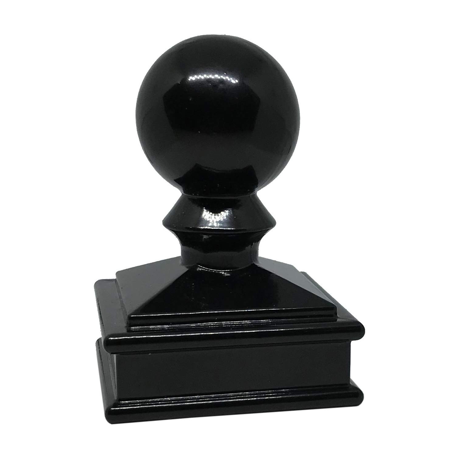 Decorex Hardware Aluminium Ball Top Post Cap for 2" x 2" Metal Posts - Pressure Fit - Black