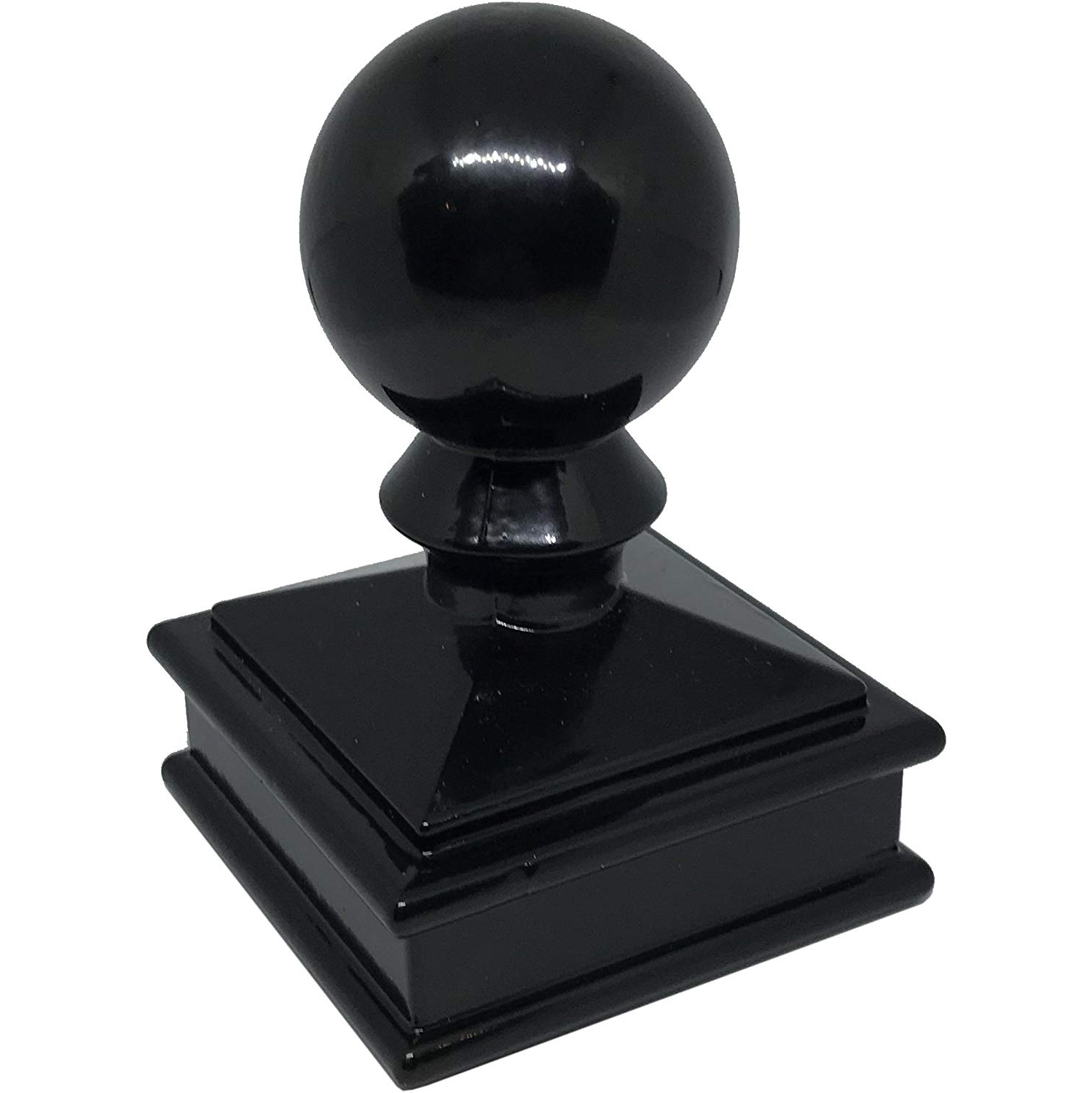 Decorex Hardware Aluminium Ball Top Post Cap for 2" x 2" Metal Posts - Pressure Fit - Black