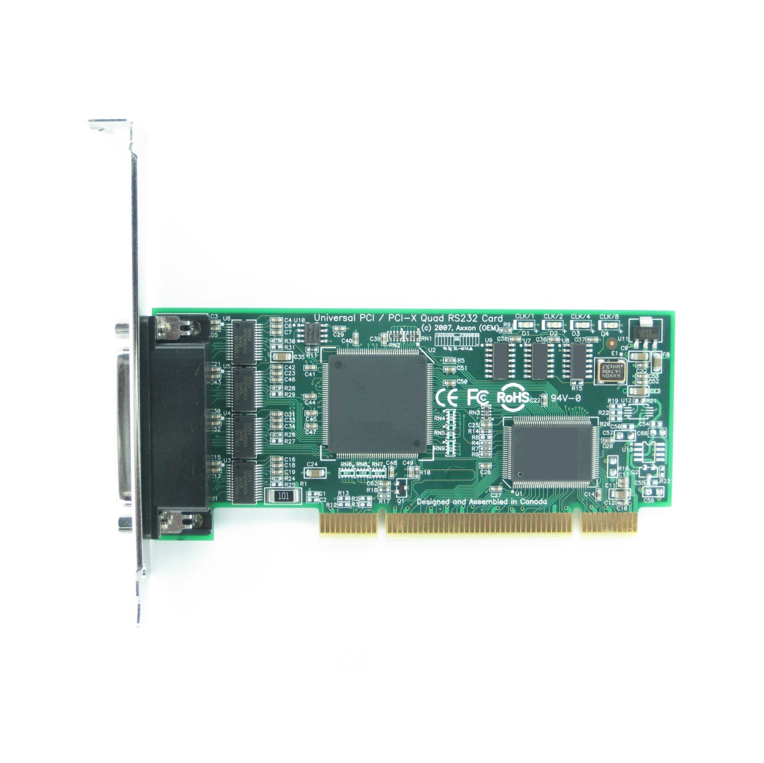 Axxon – Adaptateur de carte série PCI universel RS232 à 4 ports LF727KB avec câble Quadplex de 36 po HD44M-DB25M-4