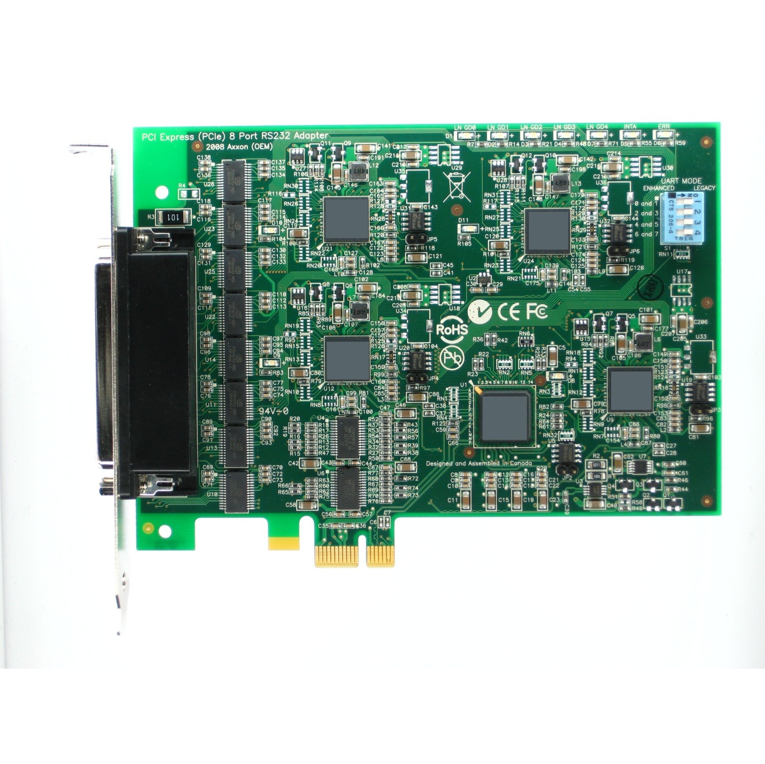 Axxon LF799KB 8 Port RS232 I/O Serial Card w/ w/ Octaplex Cable 36" HD78M-DB25M-8