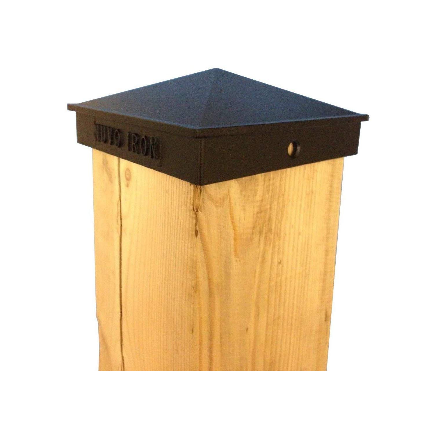 Nuvo Iron Decorative Pyramid Aluminium Post Cap for 6" x 6" Posts - Black