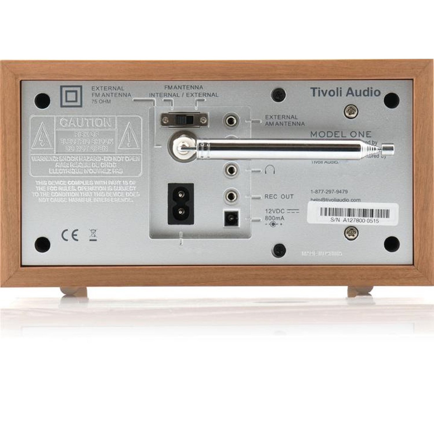 Tivoli Audio Model One Tabletop AM / FM Radio with Aux Input - Cherry/Silver
