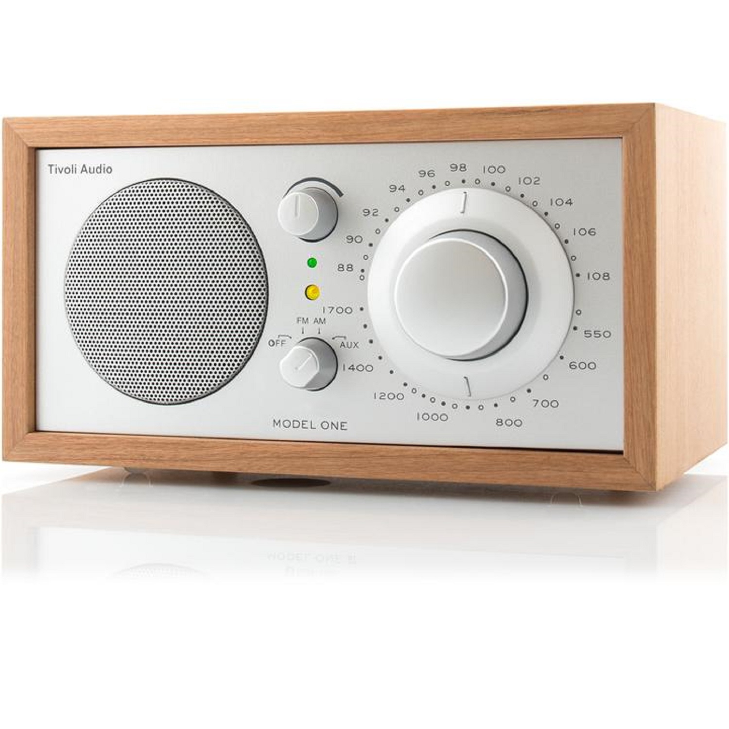 Tivoli Audio Model One Tabletop AM / FM Radio with Aux Input - Cherry/Silver