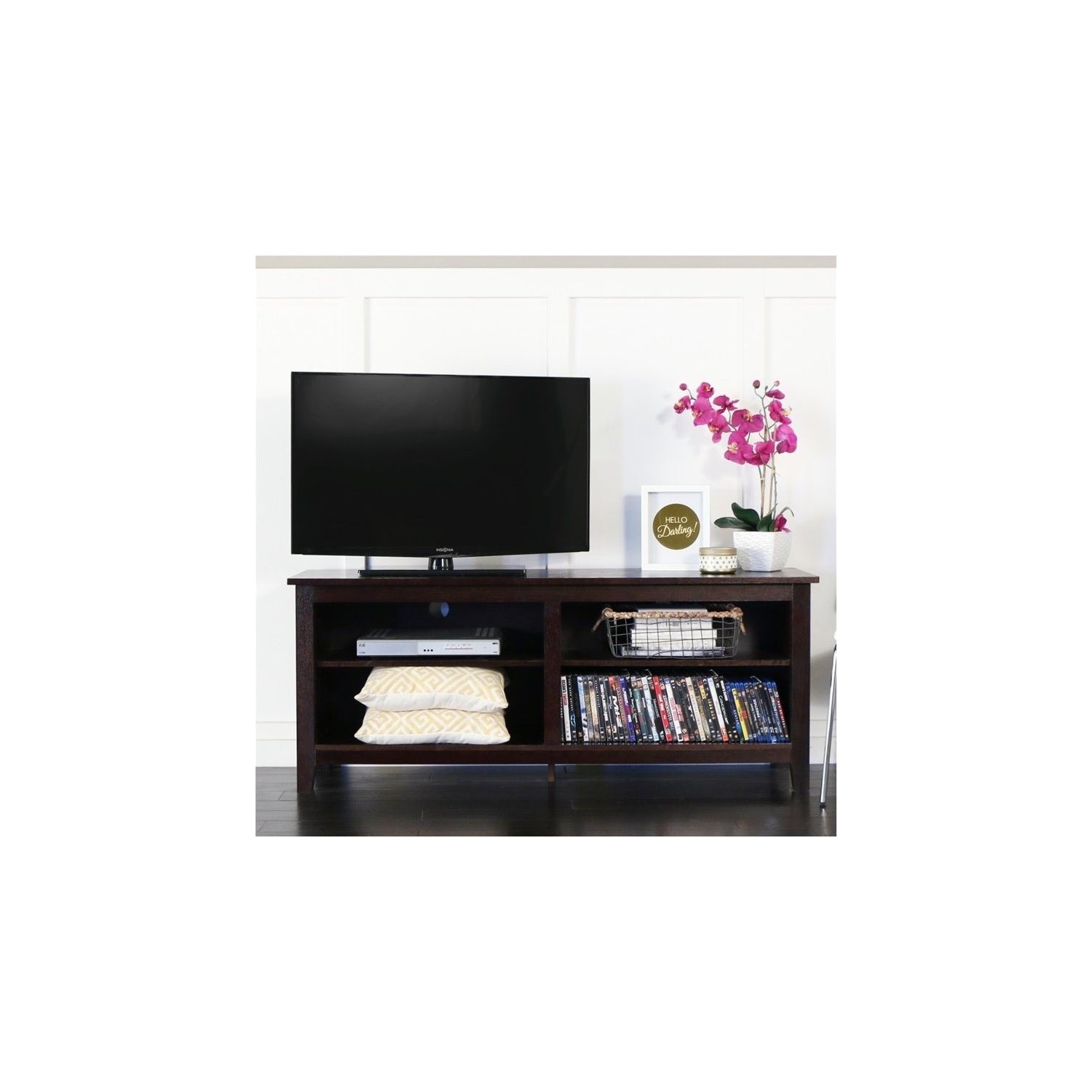 Pemberly Row 58" Wood TV Console in Espresso