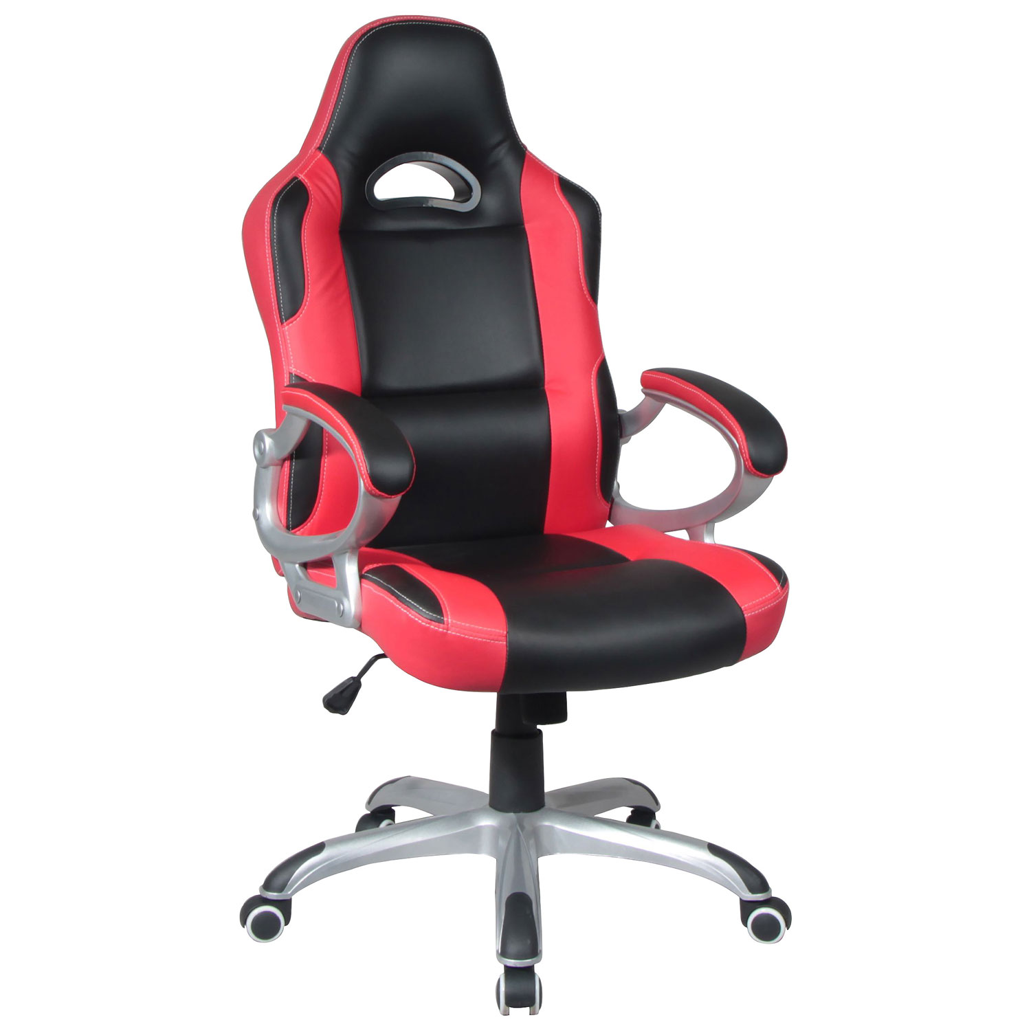 Fauteuil de bureau ergonomique en nylon à dossier élevé de TygerClaw - Rouge - Noir