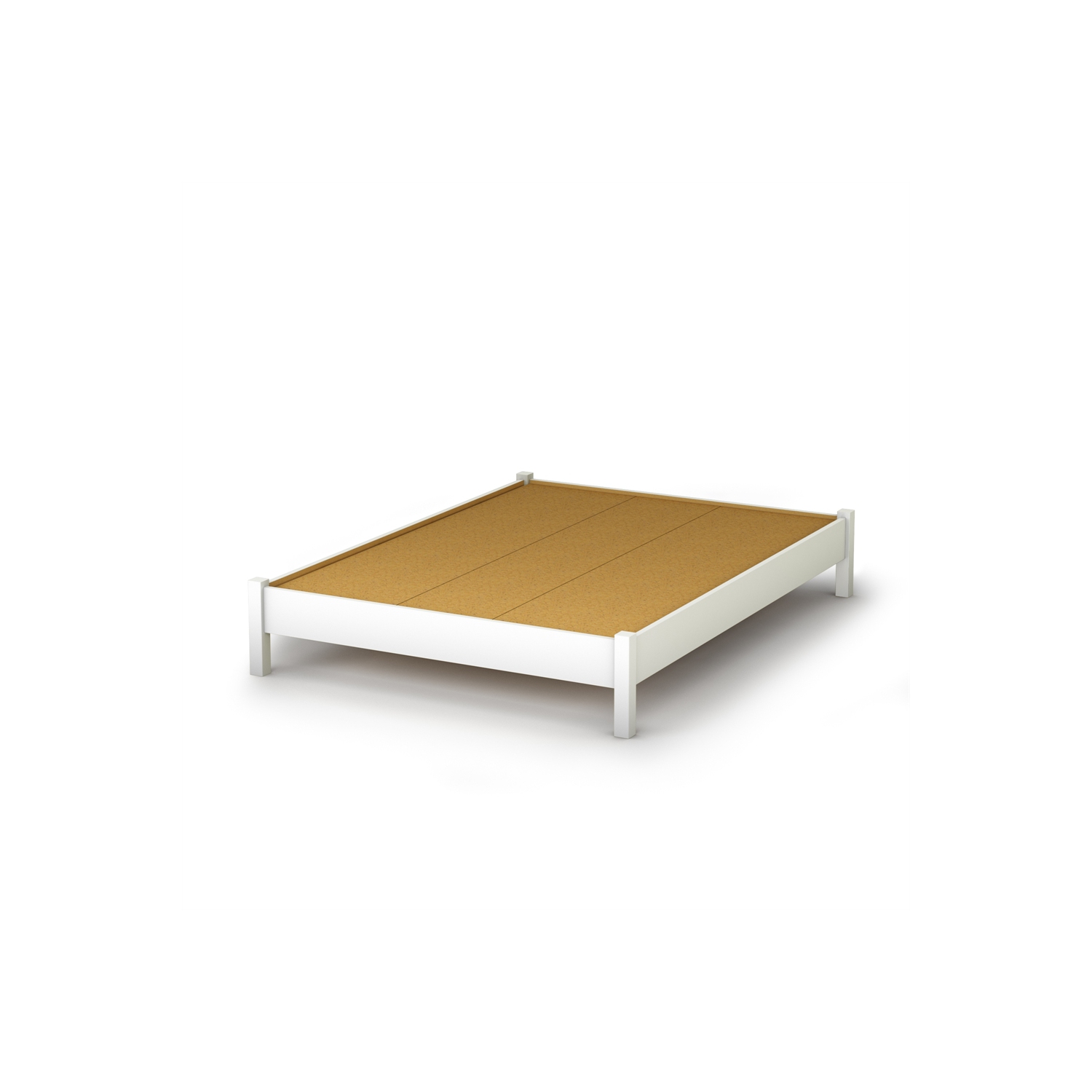 Step One Contemporary Platform Bed - Double - Pure White