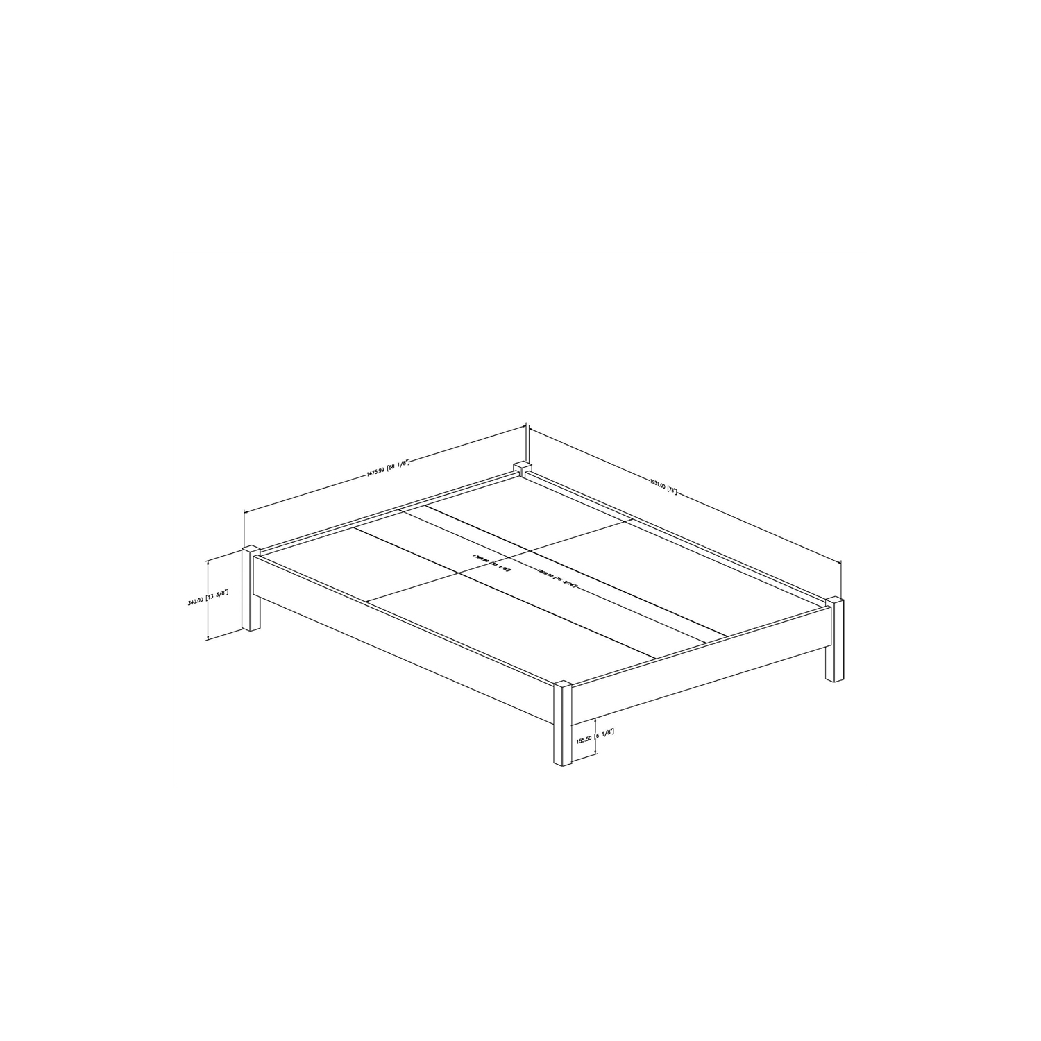 Step One Contemporary Platform Bed - Double - Pure White