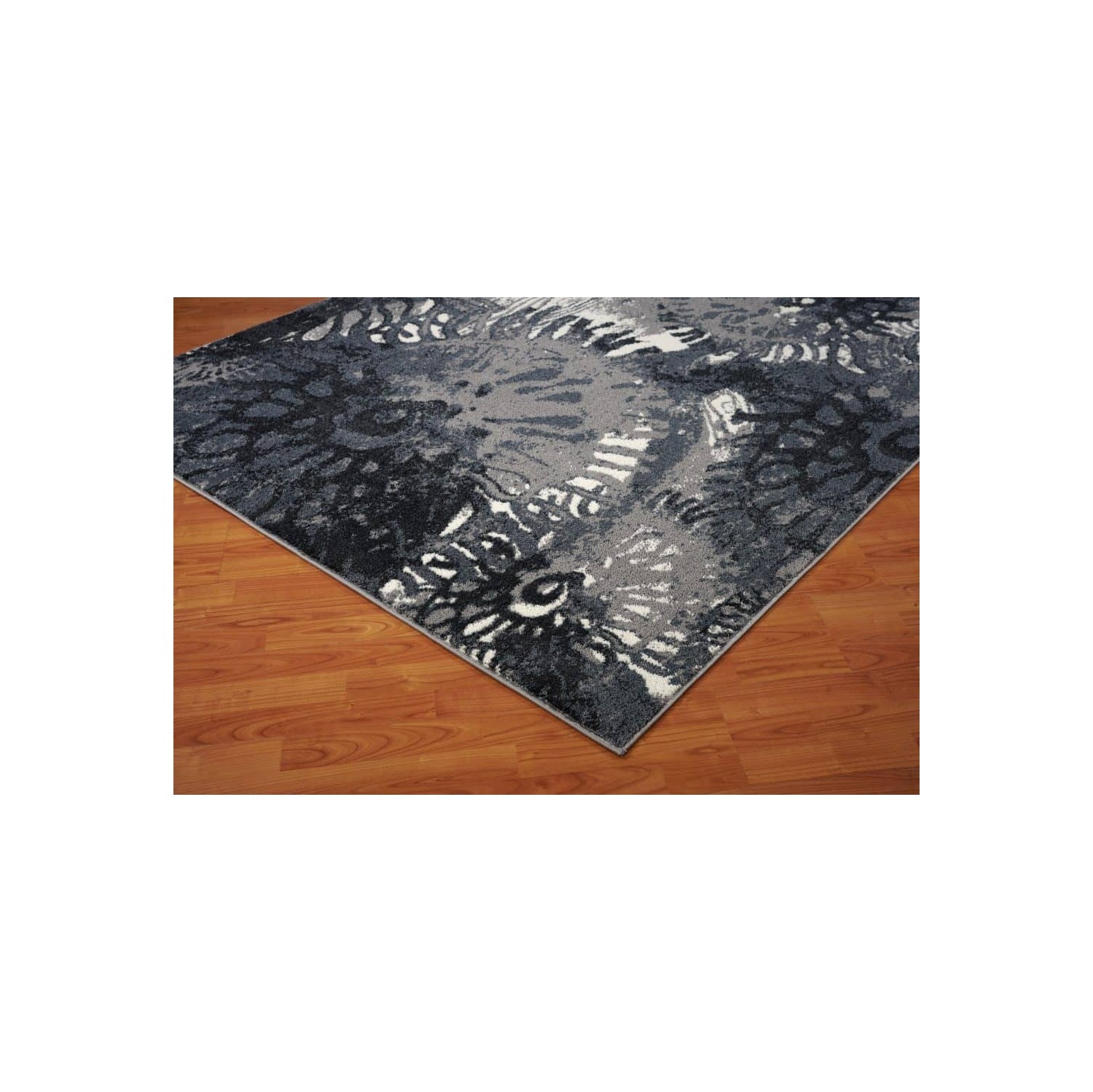 Toronto Collection Casa Loma Turkish Polyester Area Rug Carpet in Grey-Cream, 3x5