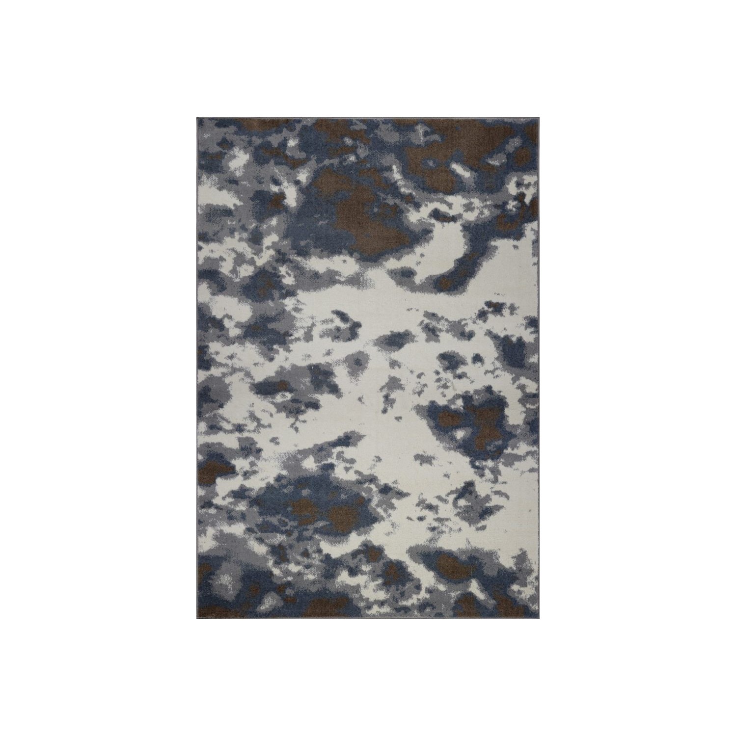 LA Dole Brampton Abstract Toronto Collection Turkish Carpet 2'7" x 4'11" Rectangle Area Rug - Grey/Ivory