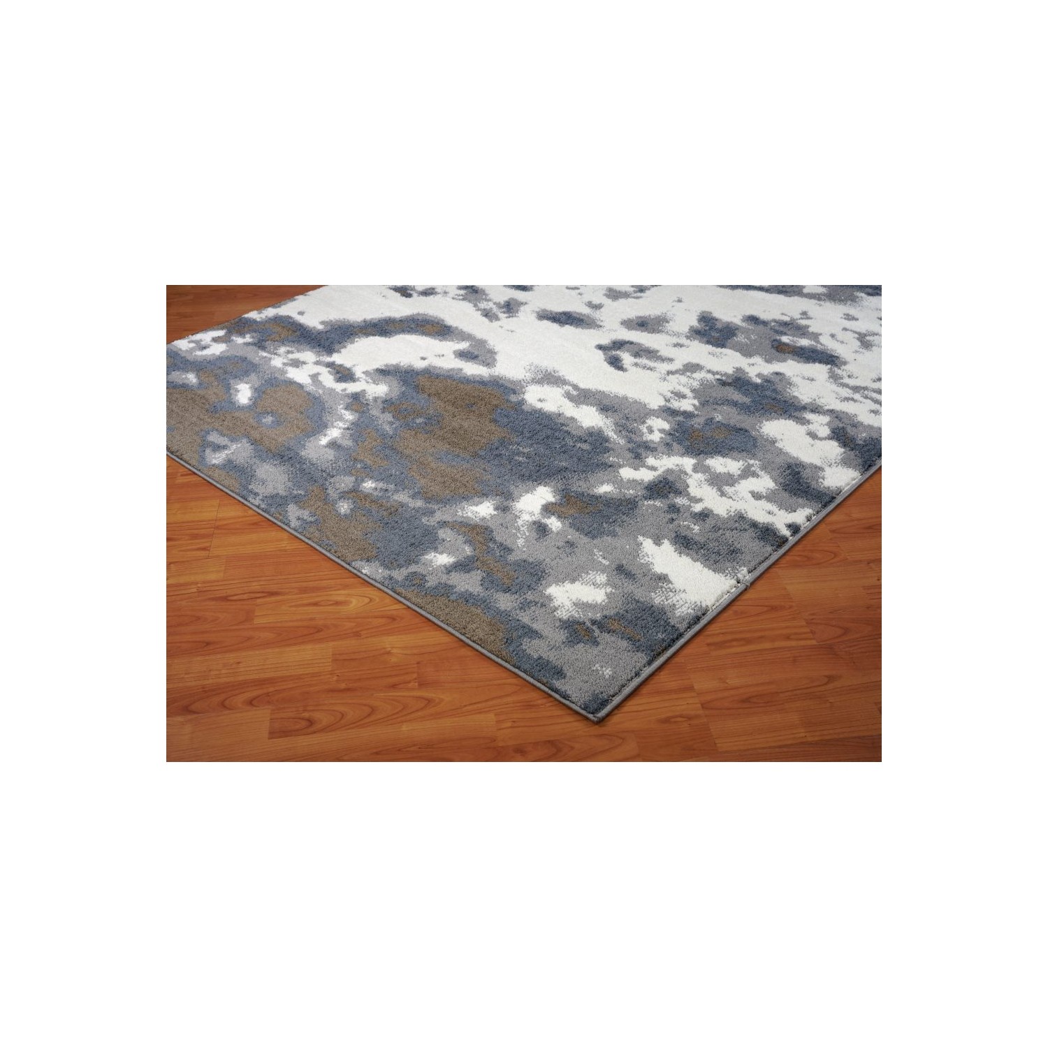LA Dole Brampton Abstract Toronto Collection Turkish Carpet 2'7" x 4'11" Rectangle Area Rug - Grey/Ivory