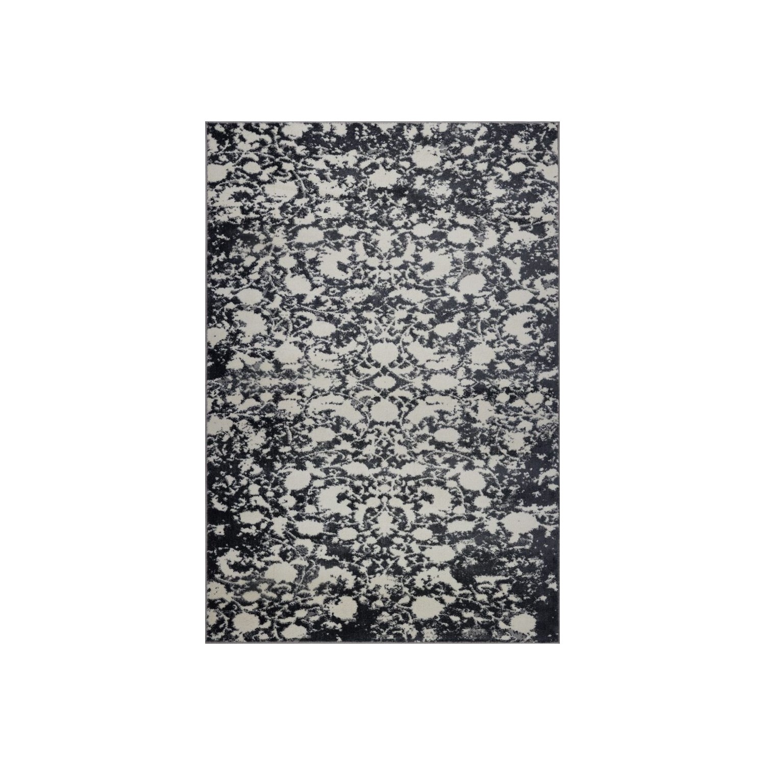 LA Dole Hamilton Abstract Toronto Collection Turkish Carpet 2'7" x 4'11" Rectangle Area Rug - Grey/Ivory