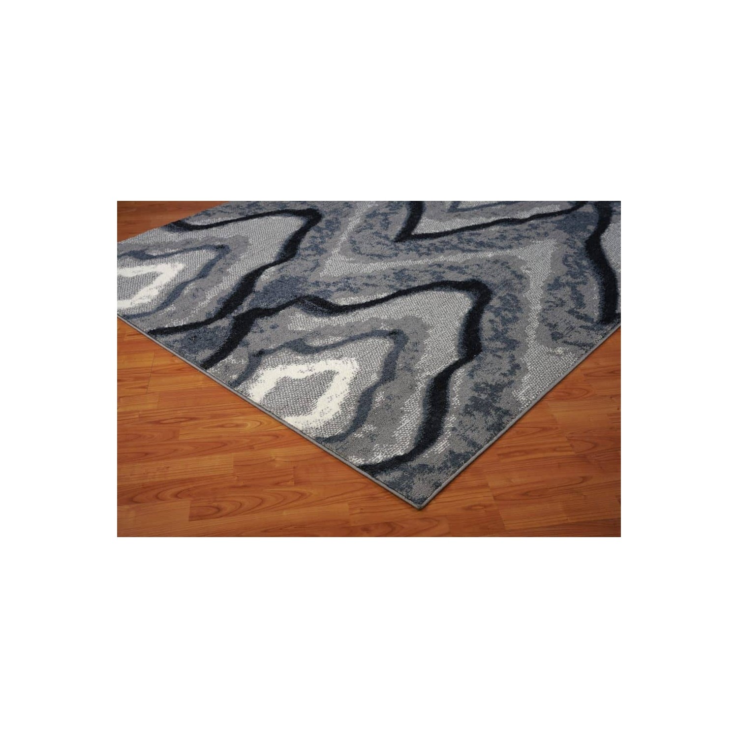 LA Dole Etobicoke Abstract Toronto Collection Turkish Polyester Carpet 2'7" x 4'11" Rectangle Area Rug - Grey/Cream