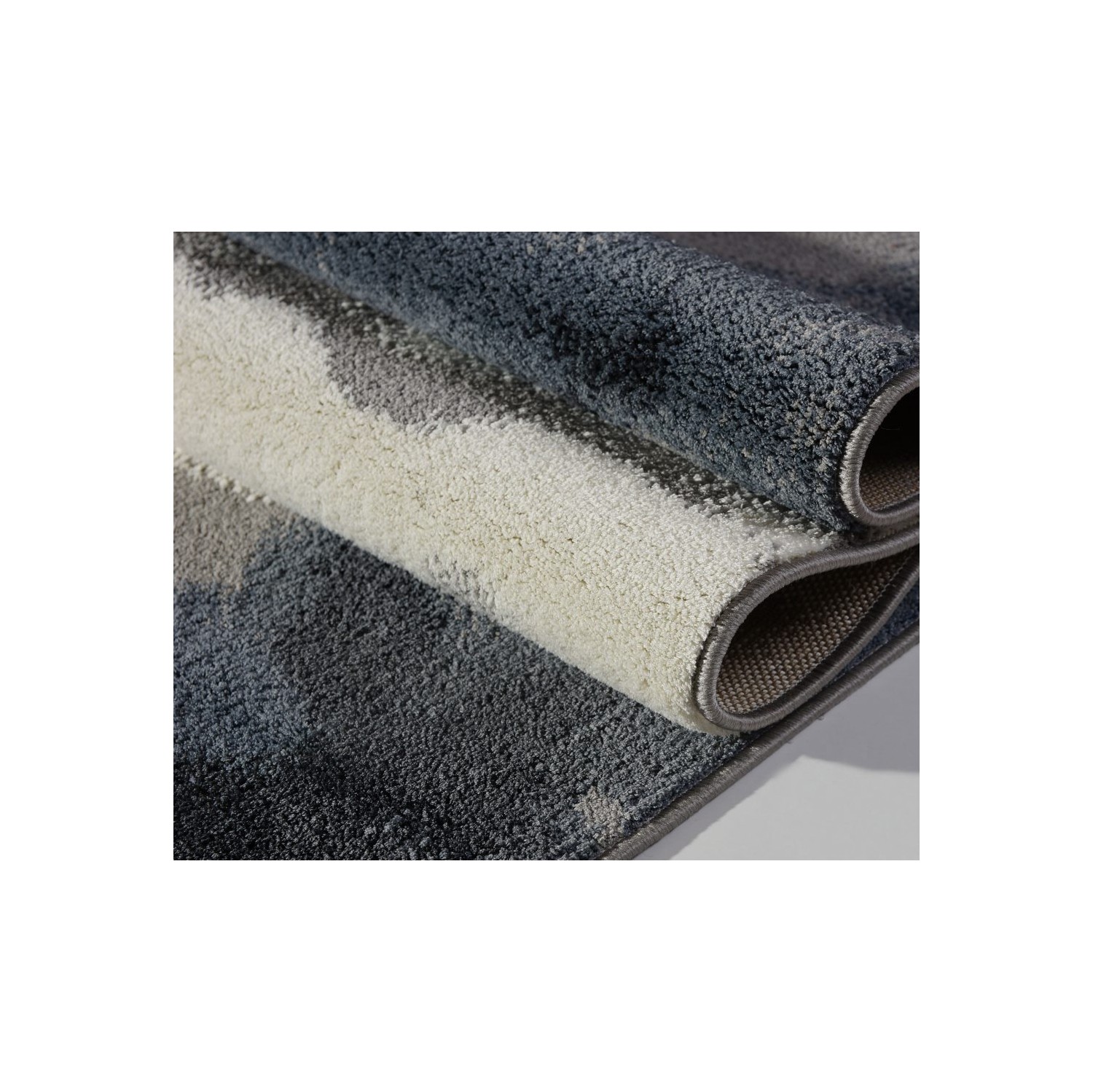 LA Dole Toronto Sky Collection Turkish Polyester Carpet 2'7" x 4'11" Rectangle Area Rug - Grey/Ivory