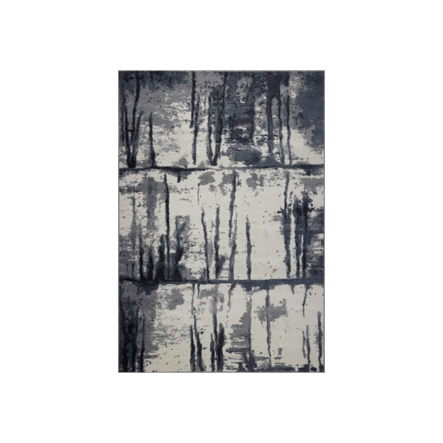 Tapis d'appoint en polyester turc de la collection Niagara Toronto, gris-ivoire, 3 x 5