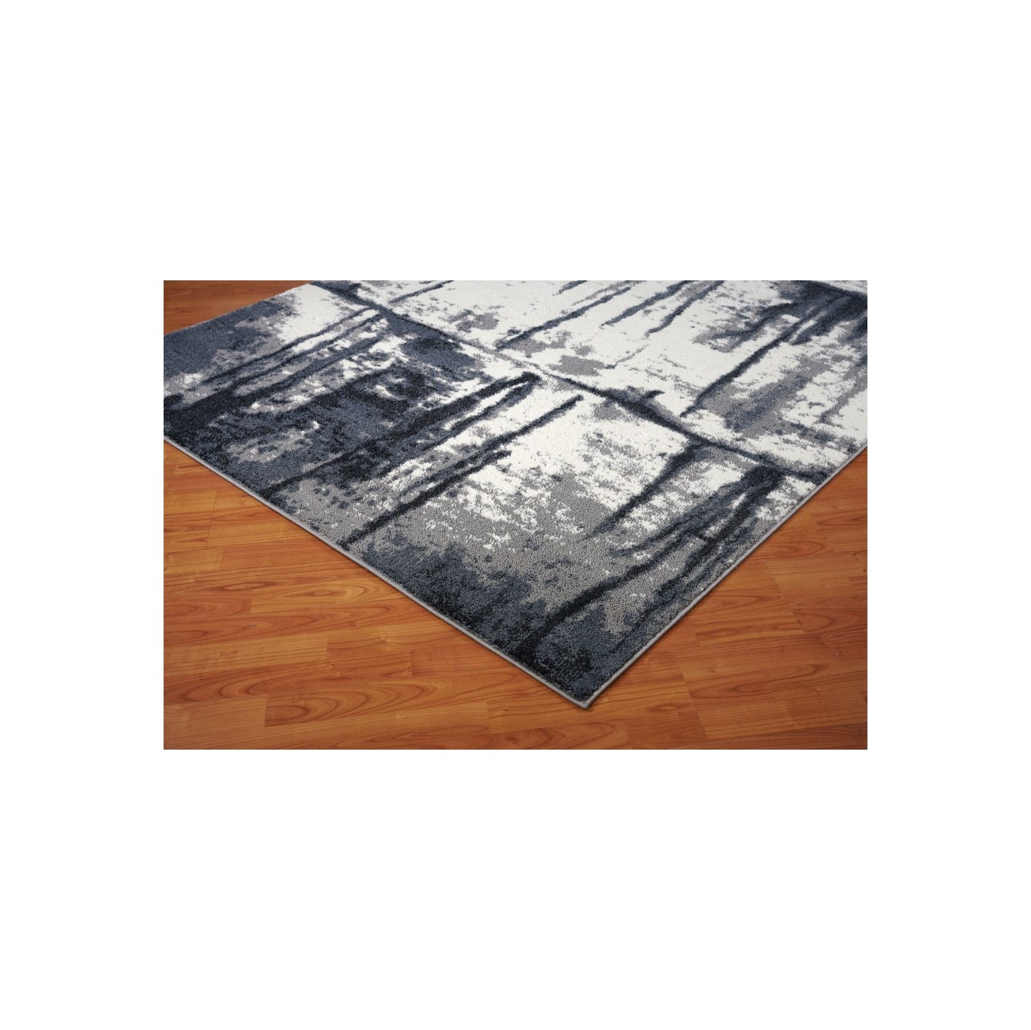Tapis d'appoint en polyester turc de la collection Niagara Toronto, gris-ivoire, 3 x 5