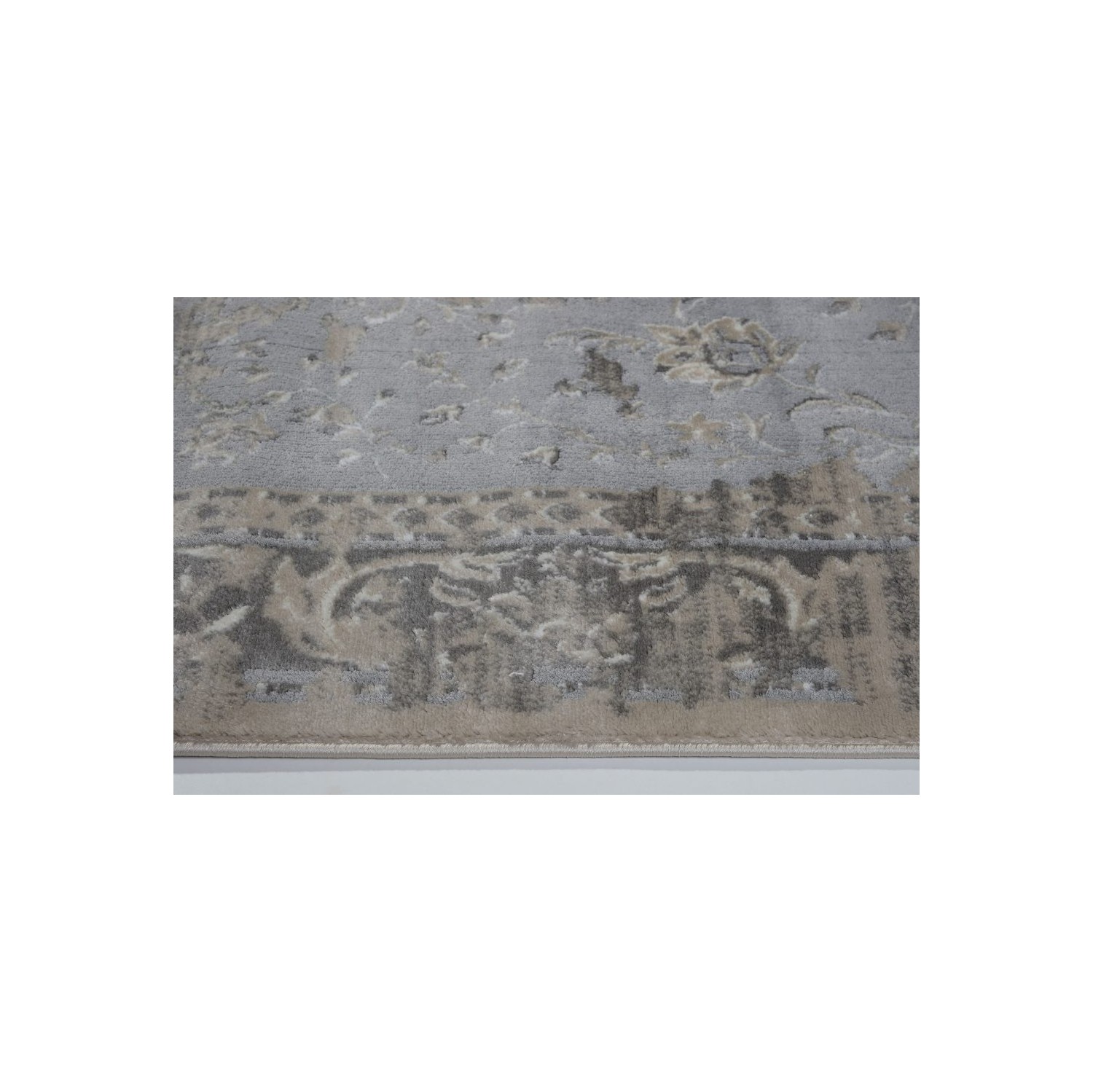 Salon de salle à manger avec tapis contemporain Garnet en crème, 6 pi 5 po x 9 pi 5 po