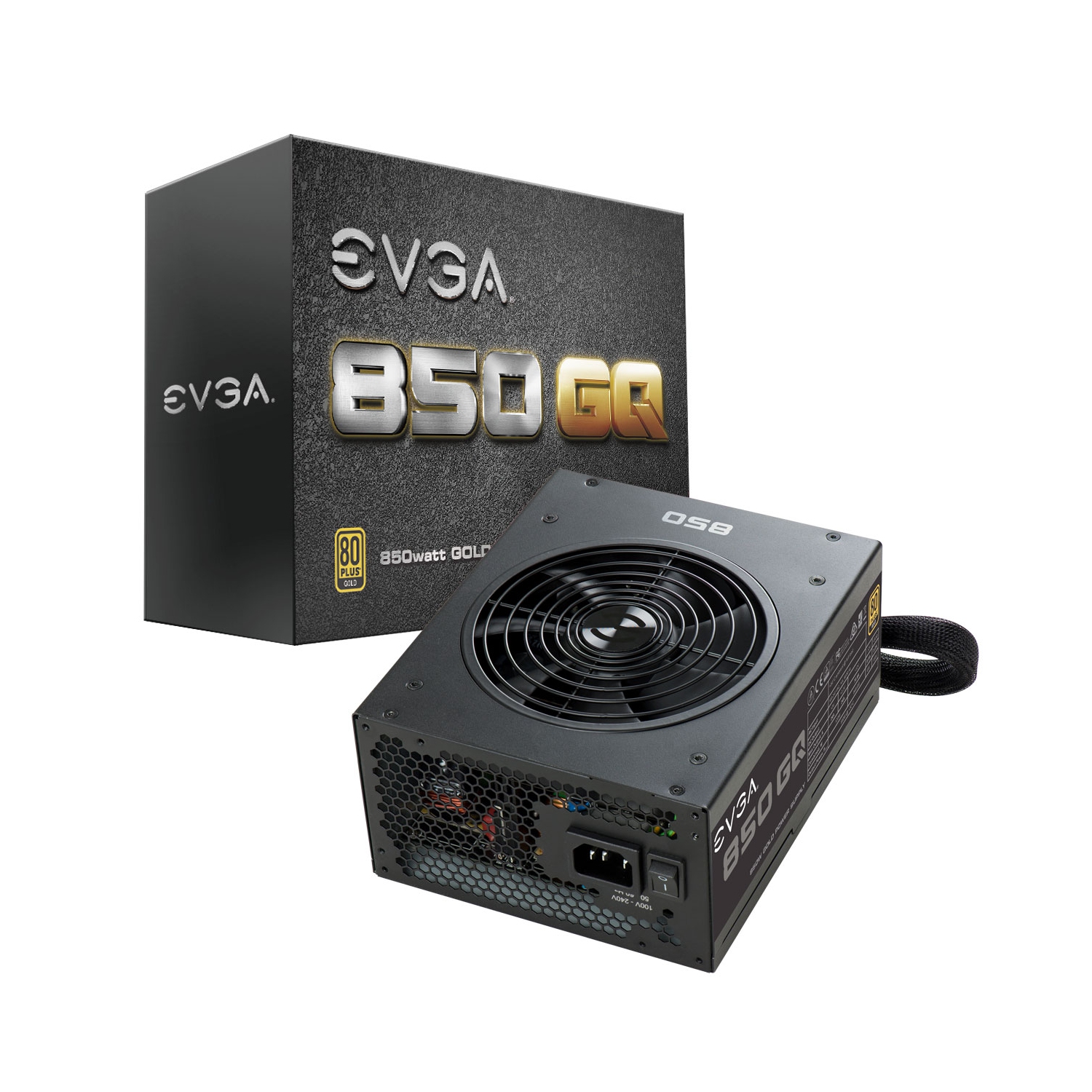 EVGA 850 GQ, 80+ GOLD 850W, SEMI MODULAR, EVGA ECO MODE, 5 YEAR WARRANTY, POWER SUPPLY 210-GQ-0850-V1
