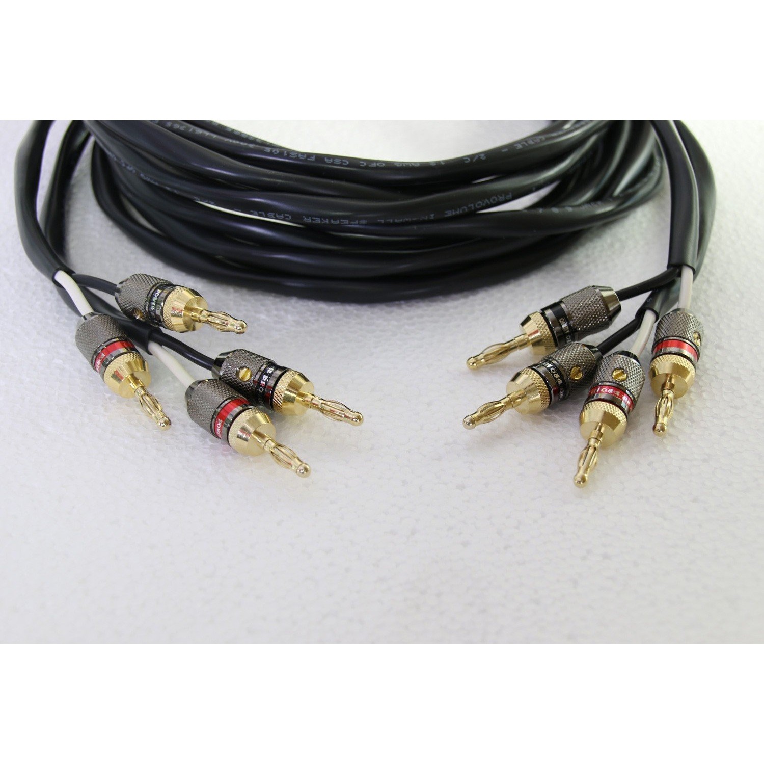 ThruSound HiFi-Series 12AWG 2-Conductor Speaker Wire with Premium 24k Gold-Plated Banana Plugs