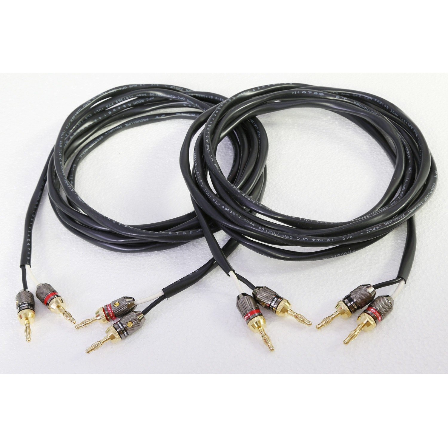 ThruSound HiFi-Series 12AWG 2-Conductor Speaker Wire with Premium 24k Gold-Plated Banana Plugs