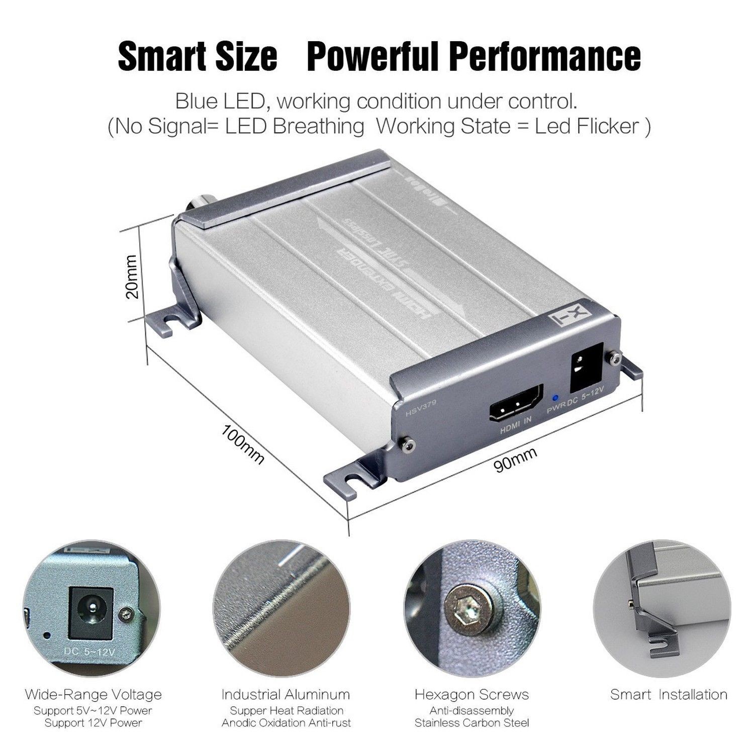 axGear HDMI Over Coax Cable Extender HD 1080P Through RG59 / RG6 Coaxial BNC Wire