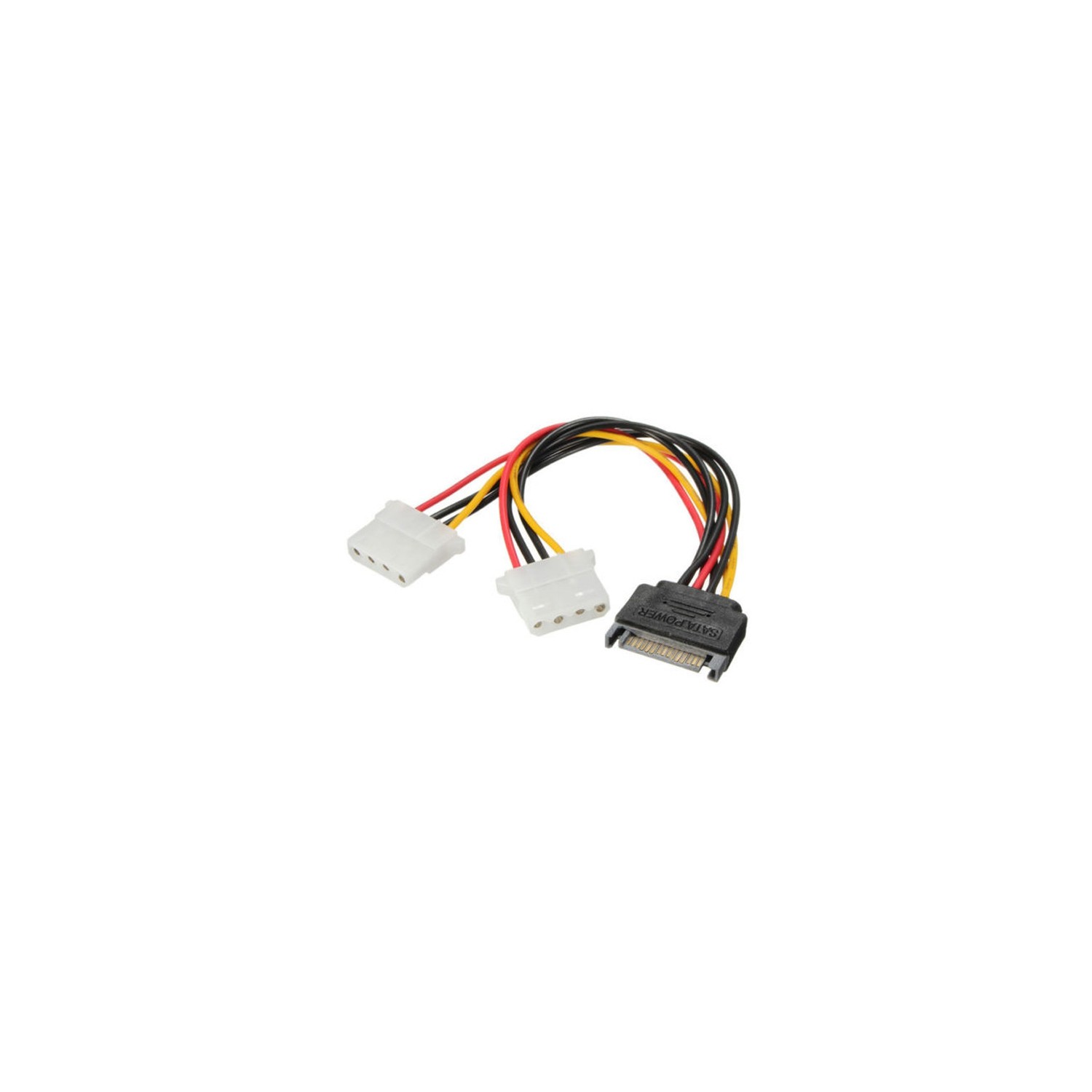 Câble répartiteur en y à 4 broches Molex Connctor d’AXGear US Seller SATA Power à 15 broches