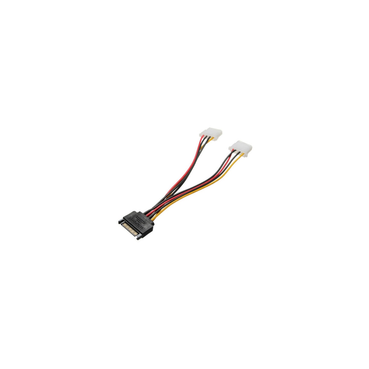 Câble répartiteur en y à 4 broches Molex Connctor d’AXGear US Seller SATA Power à 15 broches