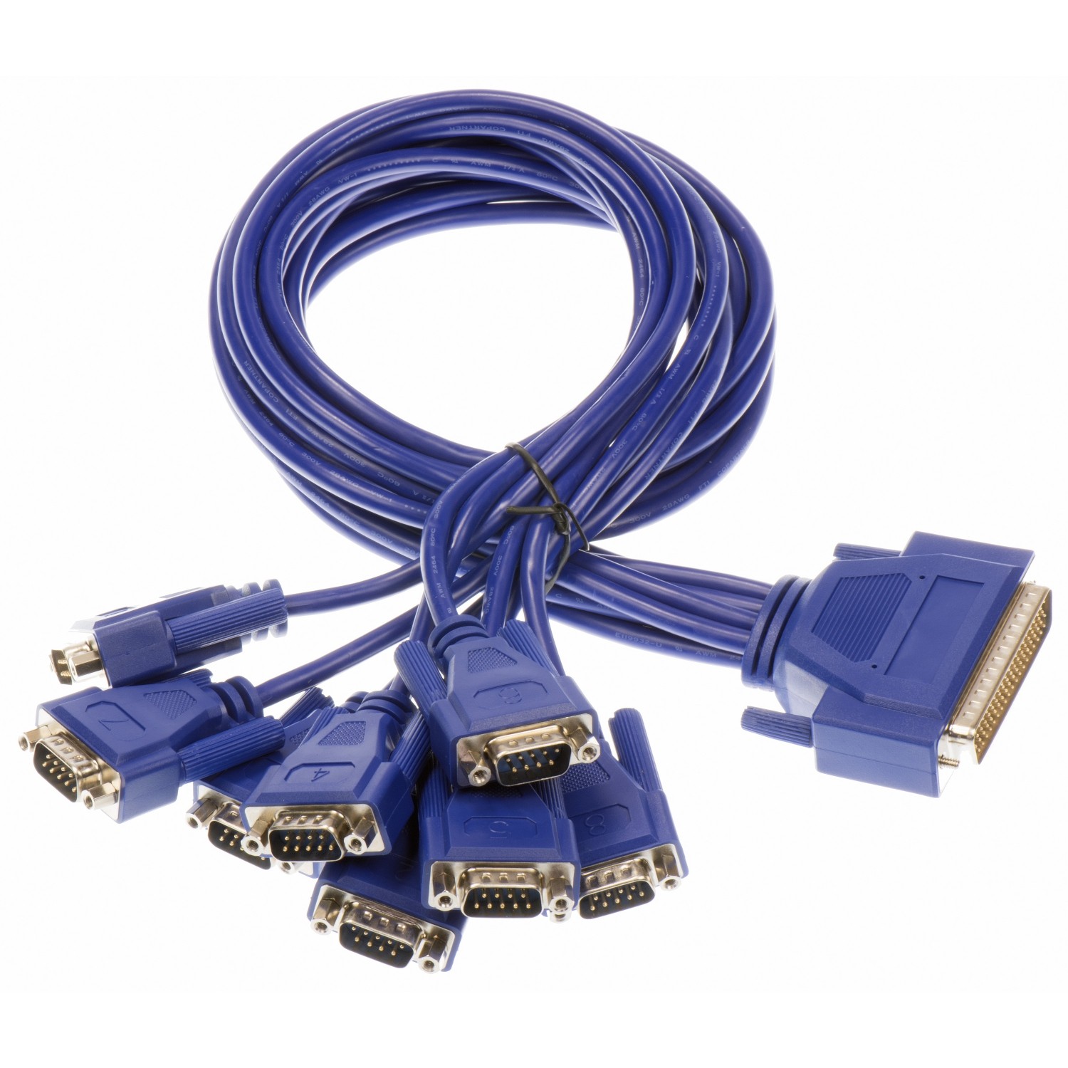 Axxon LF571KB PCI 8 Port RS232 Serial Card Adapter w/ Octaplex Cable 36" HD78M-DB9M-8