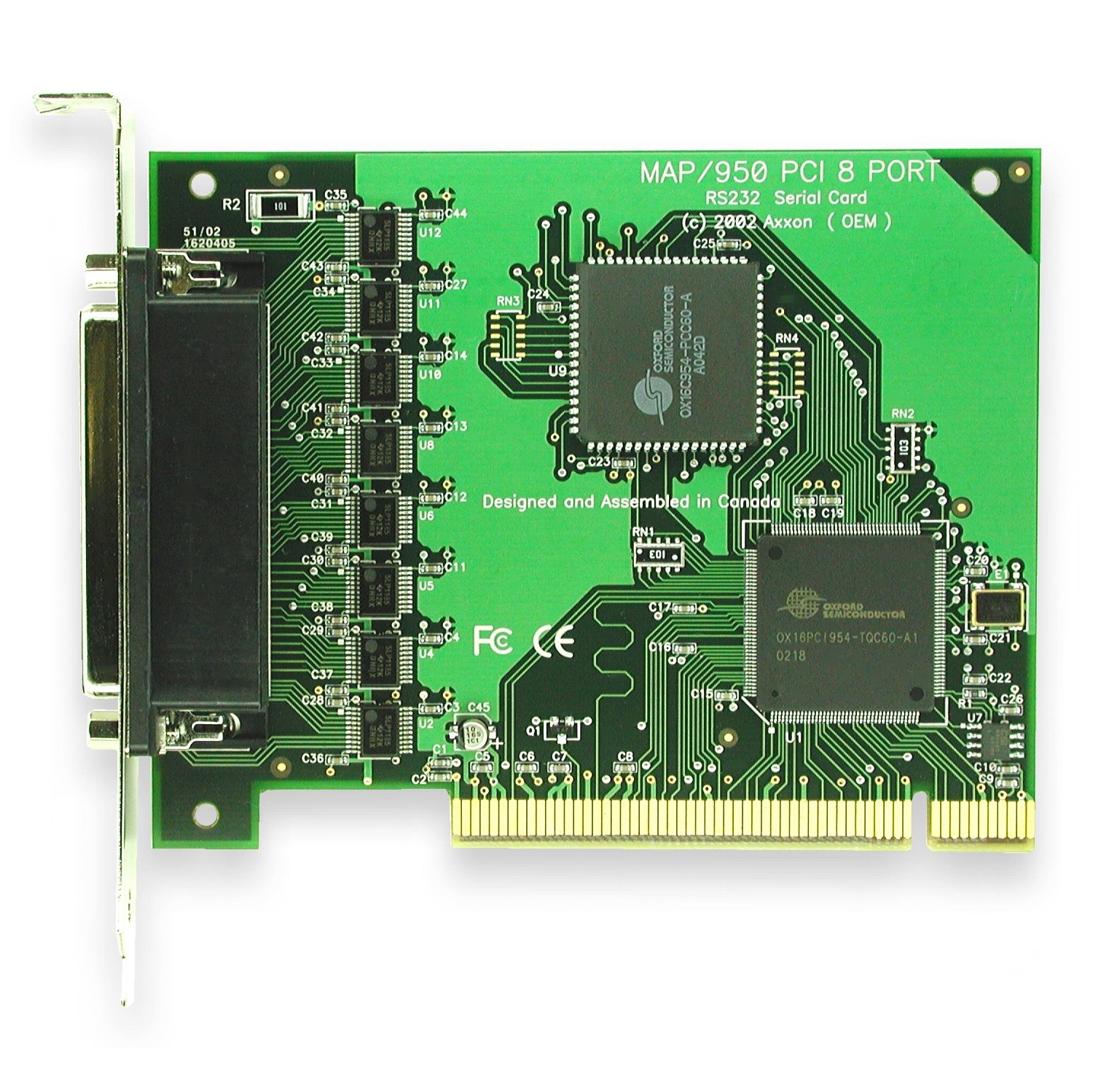 Axxon LF571KB PCI 8 Port RS232 Serial Card Adapter w/ Octaplex Cable 36" HD78M-DB25M-8