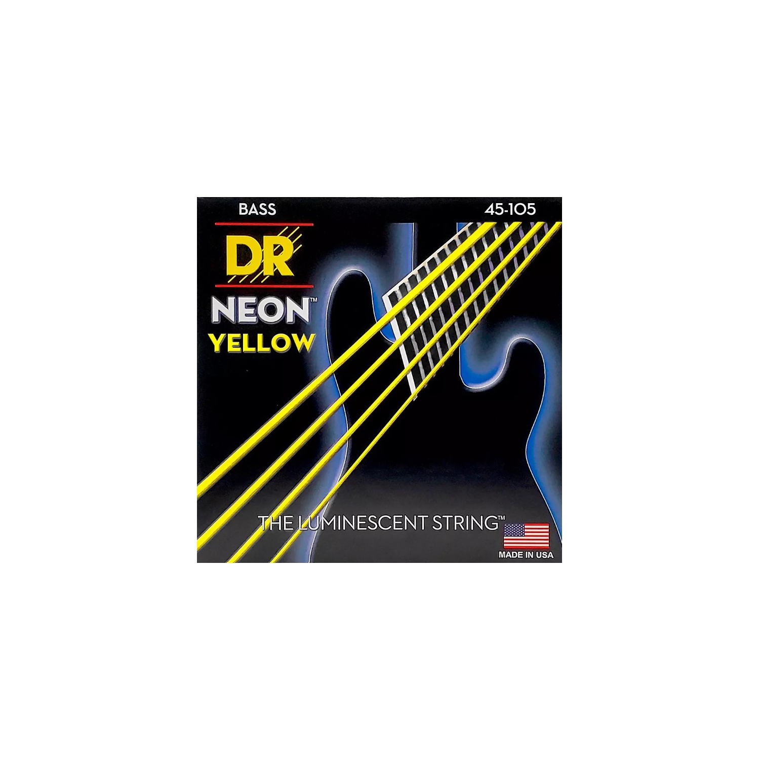 Cordes De Basse Enduites Jaune Fluo, Moyennes