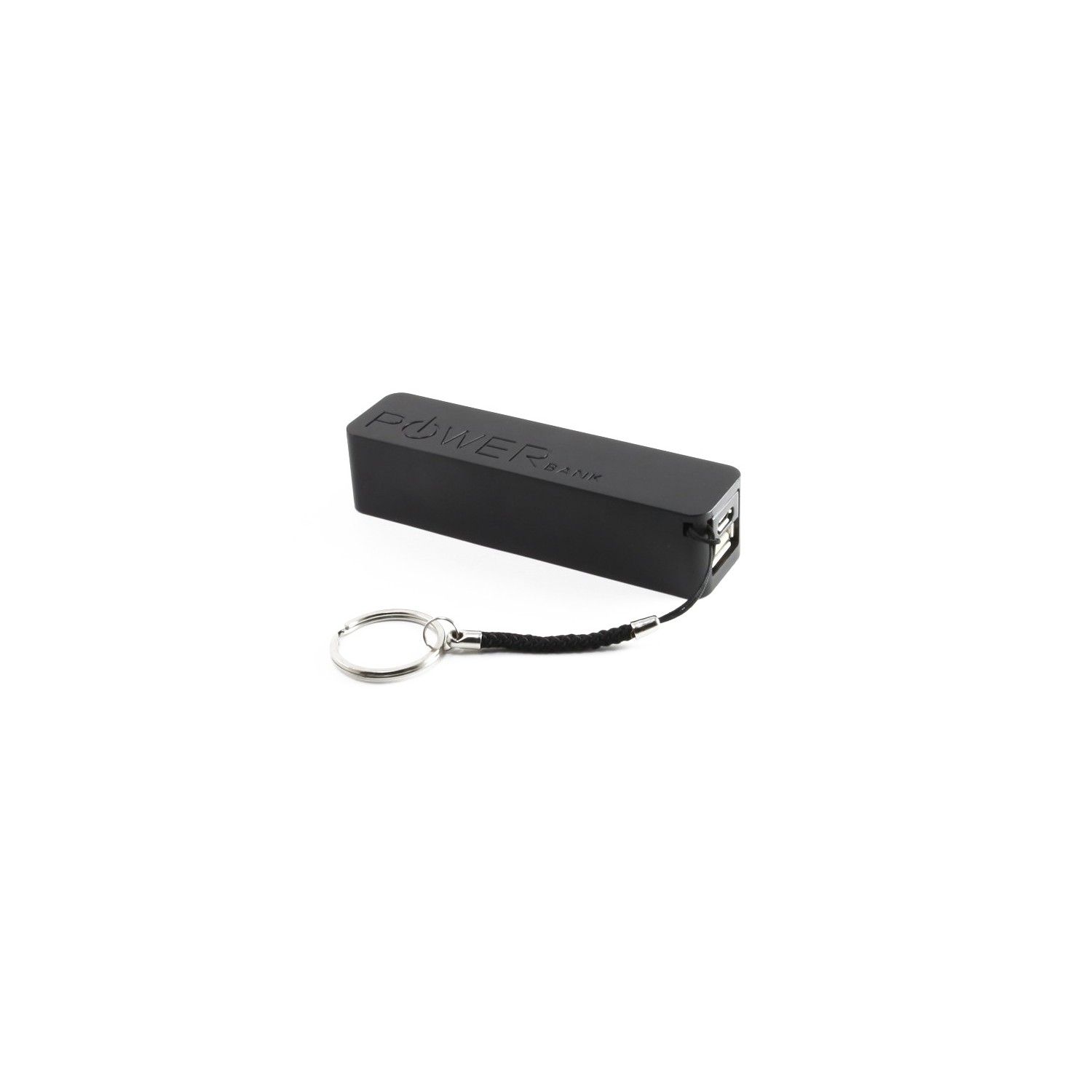 axGear Mini Backup External Battery 2600mAh Portable USB Power Bank with Cable Charger - Black
