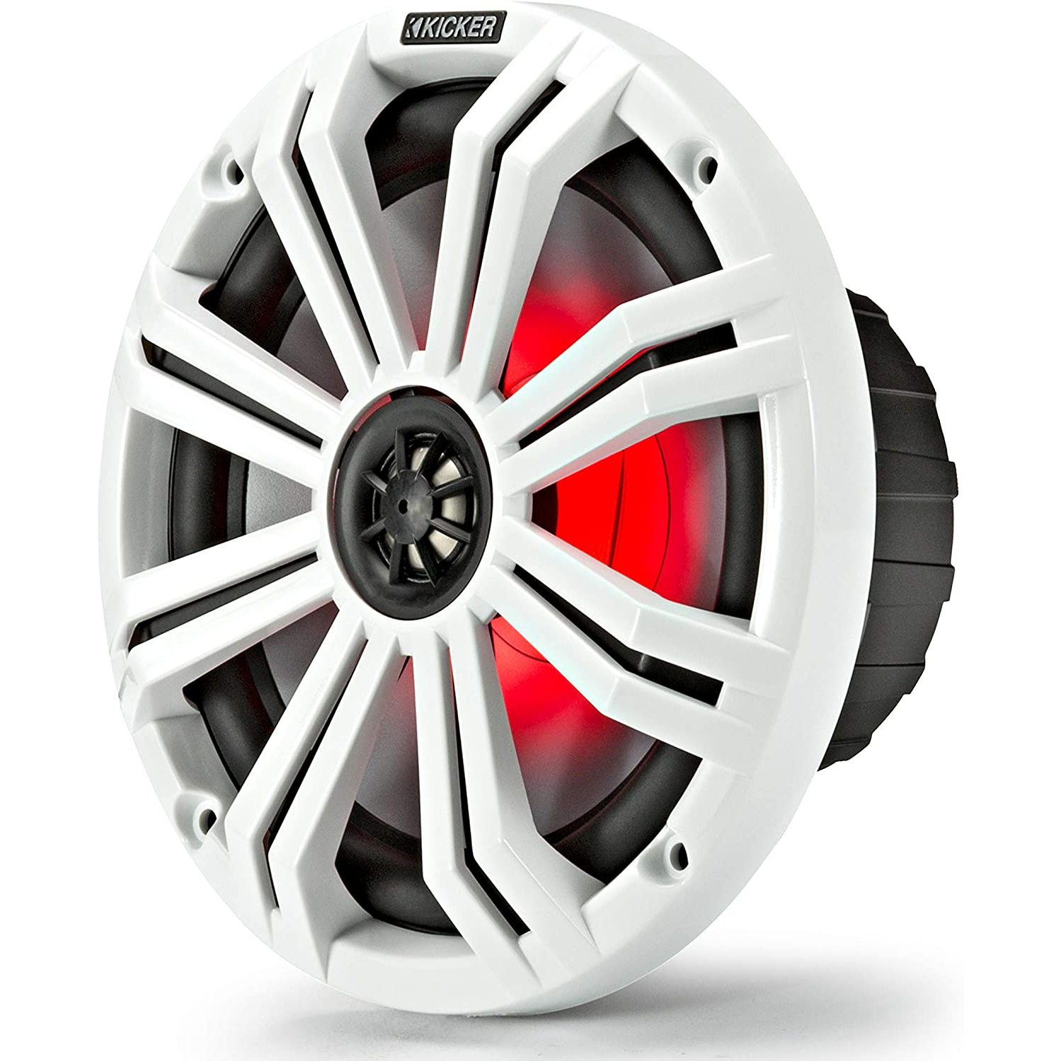 Haut-parleurs coaxiaux nautiques à 2 voies de 8 po à 4 ohms 45 KM8-L de Kicker avec grilles anthracite et blanc