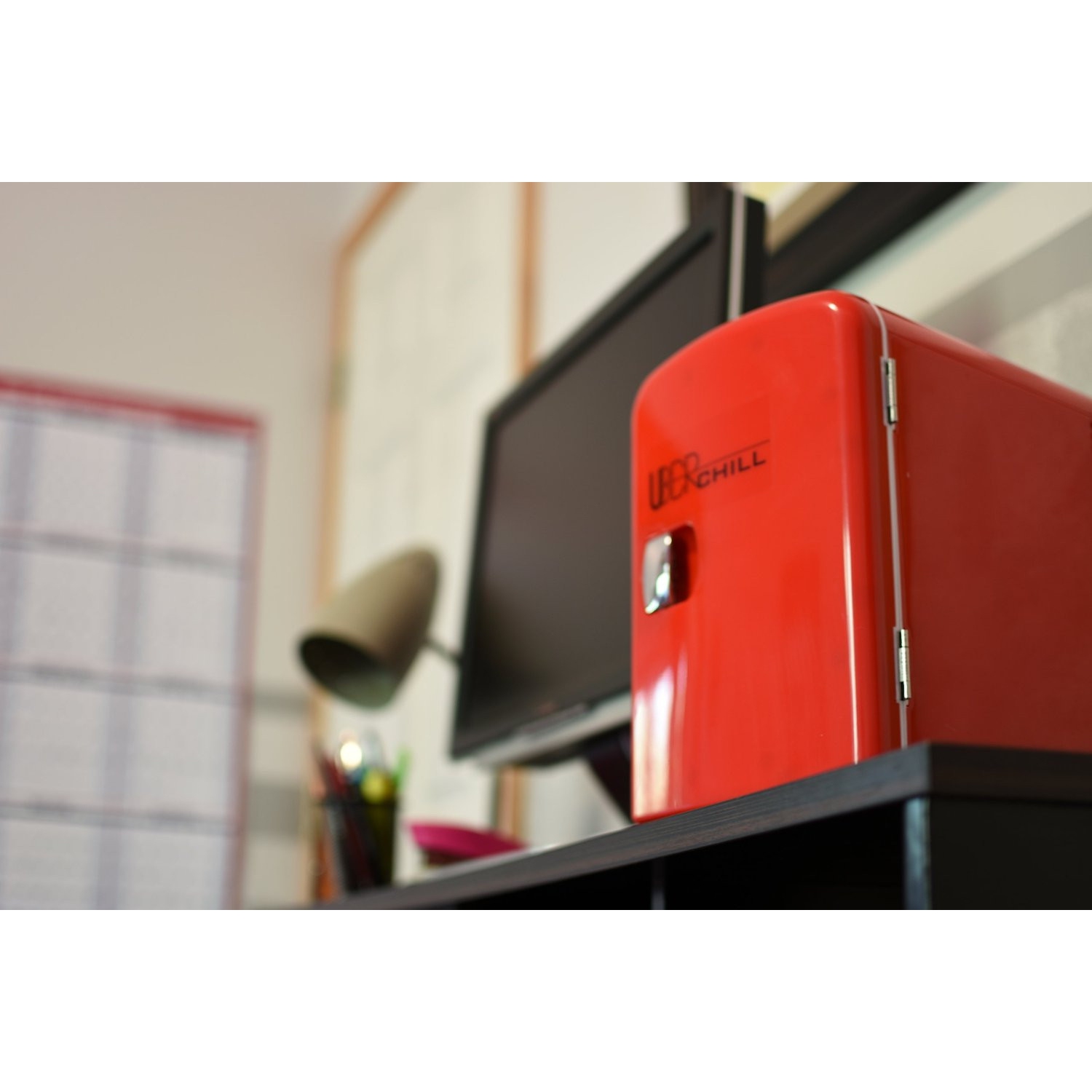 Uber Appliance Uber Chill Personal Mini Fridge 6 can capacity for Bar, Bedroom, office or Dorm outdoor/indoor 110V AC/12V DC