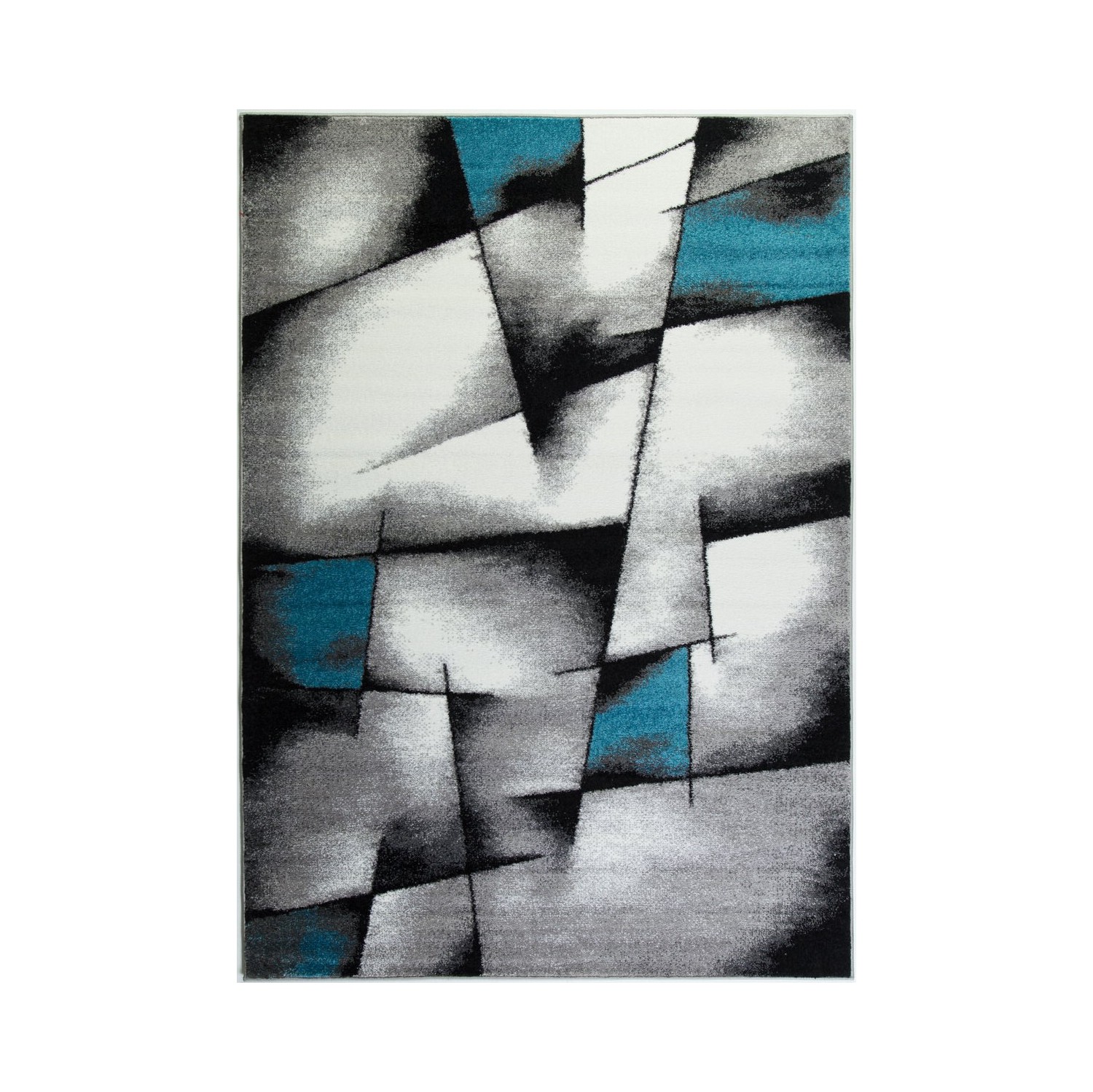 Tapis rectangulaire à motif géométrique DE 7 pi 10 po x 10 pi 5 po la Dole Empire - Bleu/gris