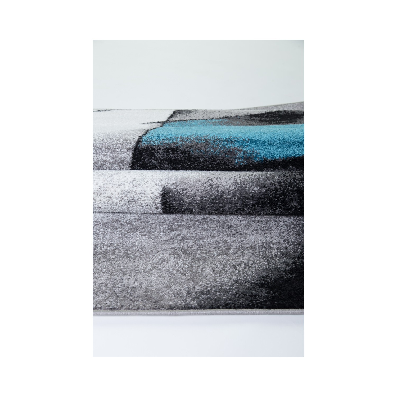 Tapis rectangulaire à motif géométrique DE 7 pi 10 po x 10 pi 5 po la Dole Empire - Bleu/gris