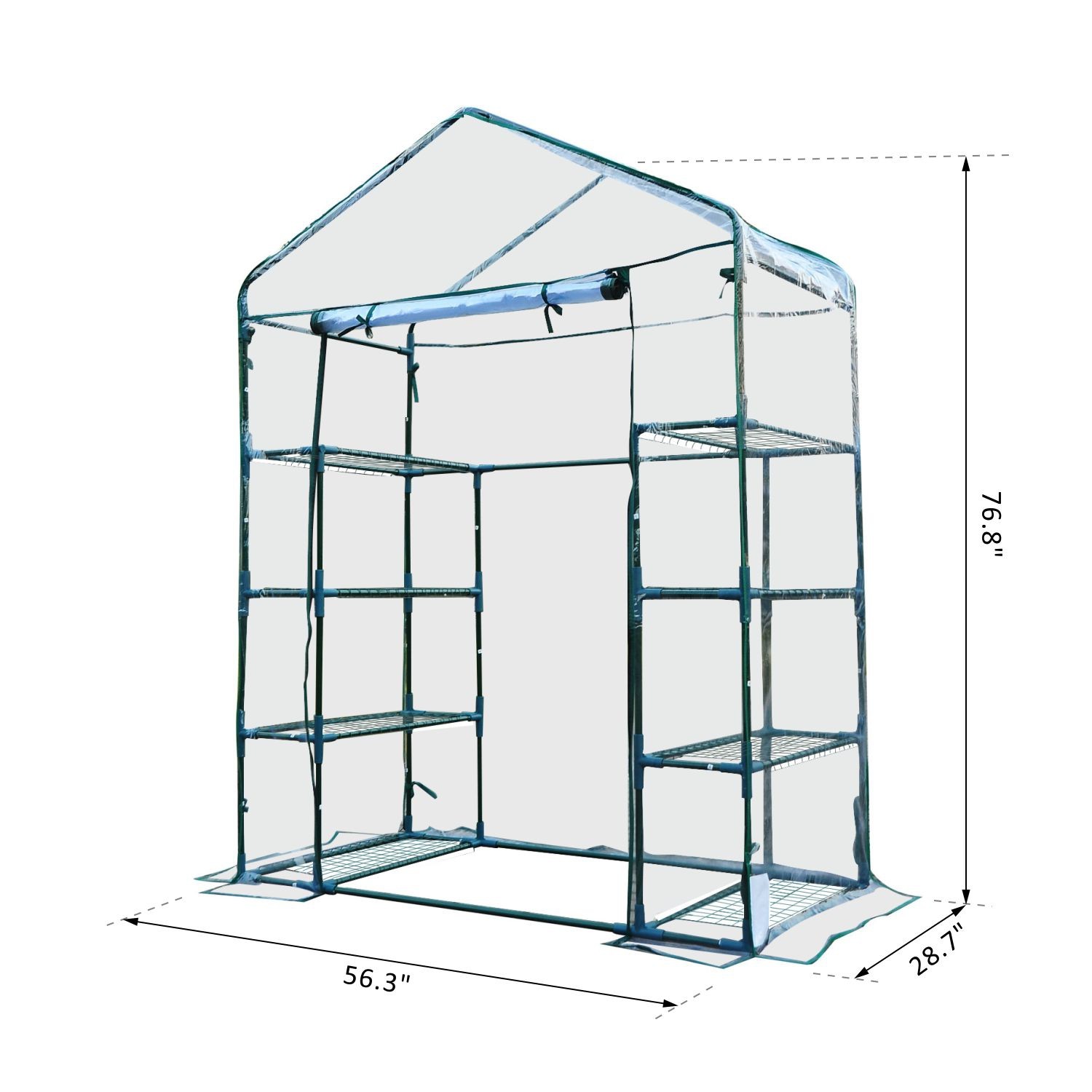 Outsunny 4.7 x 2.4 x 6.4ft Walk-in Greenhouse
