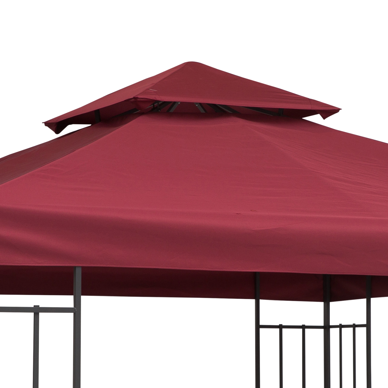 Outsunny 10x10ft Square 2-Tier Gazebo cover Red