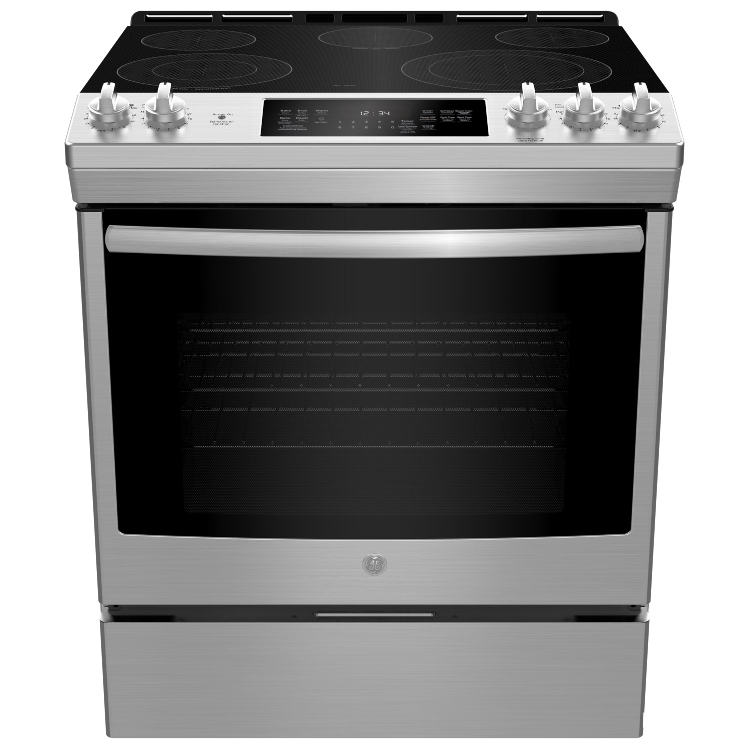 GE 30" 5.3 Cu. Ft. True Convection 5-Element Slide-In Electric Range - Stainless Steel