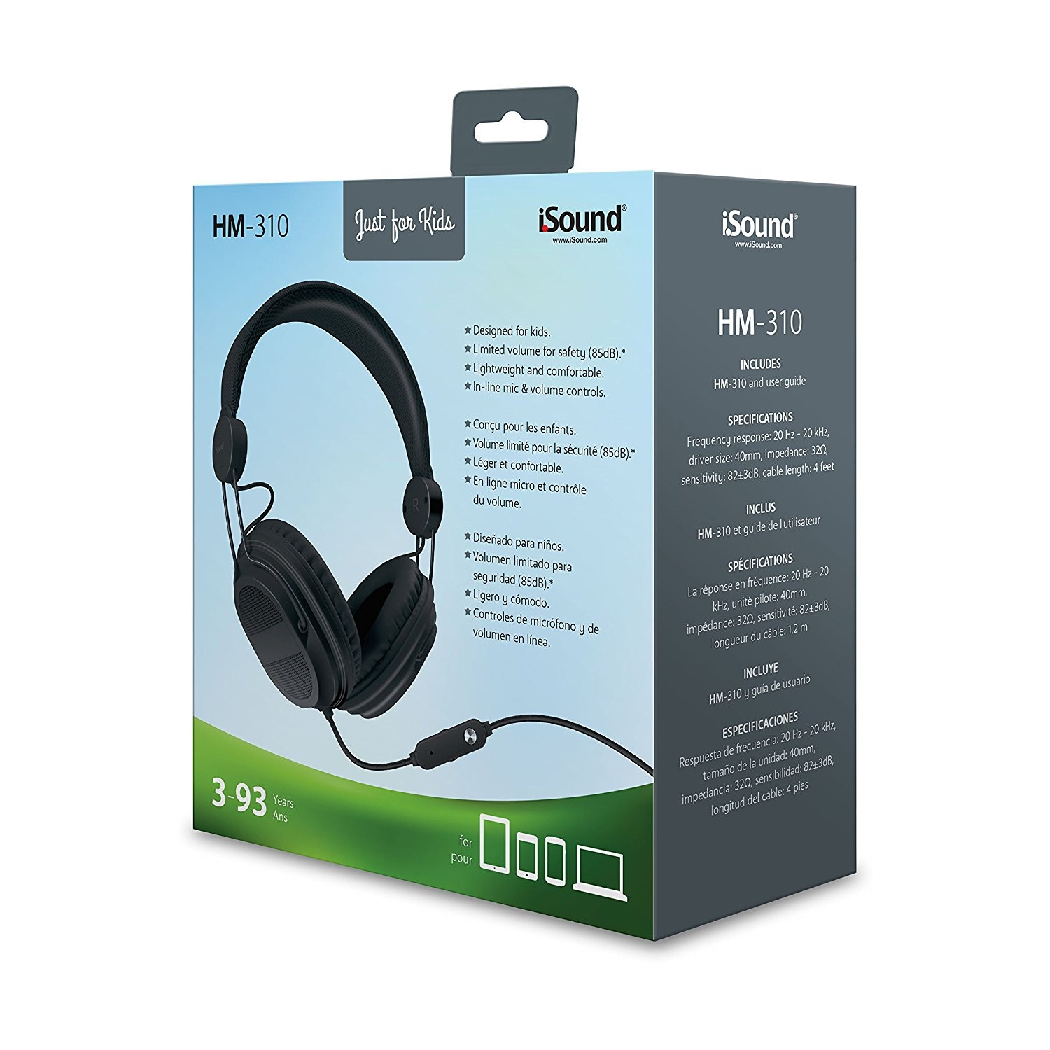 iSound DGHP-5536 Kid Friendly Headphones with Mic and Music Volume, Black