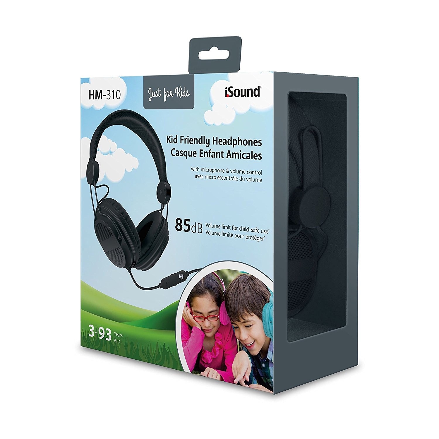 iSound DGHP-5536 Kid Friendly Headphones with Mic and Music Volume, Black