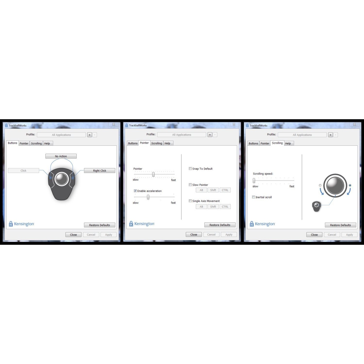 Kensington – boule de commande Orbit K72337US avec molette de défilement