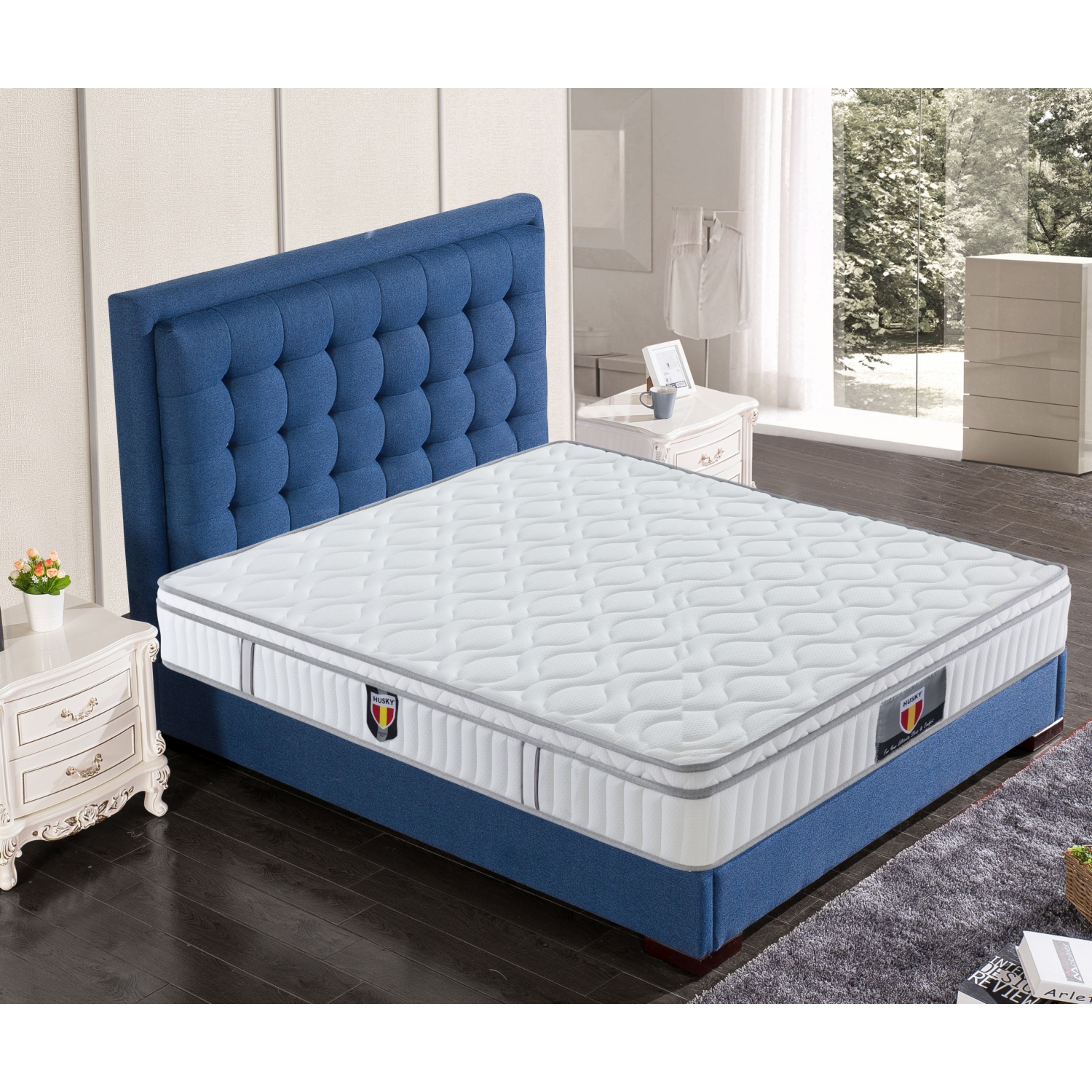 Husky® "Velocity plus" tissu tricoté , ressorts, mousse HD - matelas double