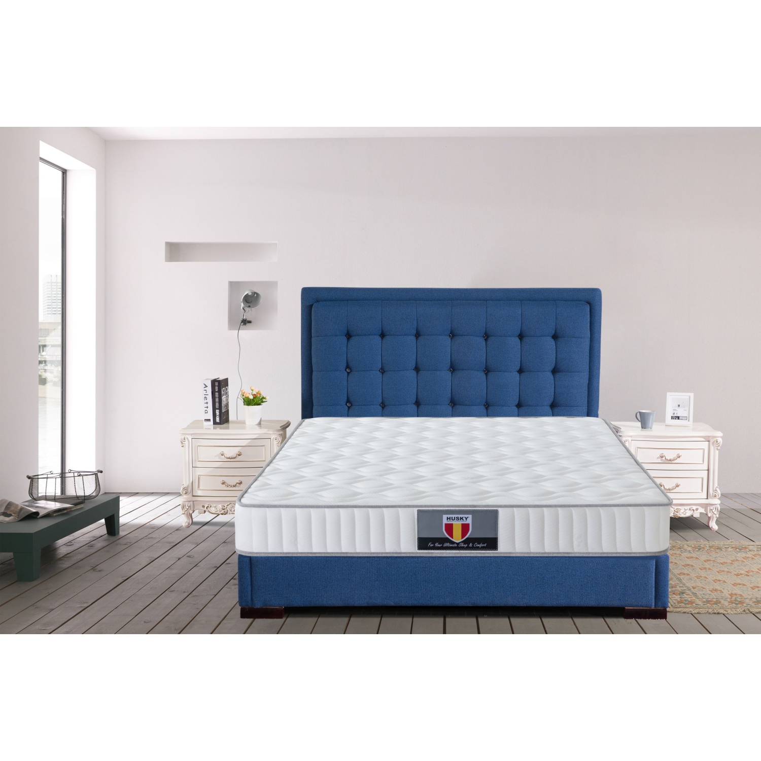 Tissu tricoté "Velocity" Husky® , Ressorts, mousse HD - Matelas simple