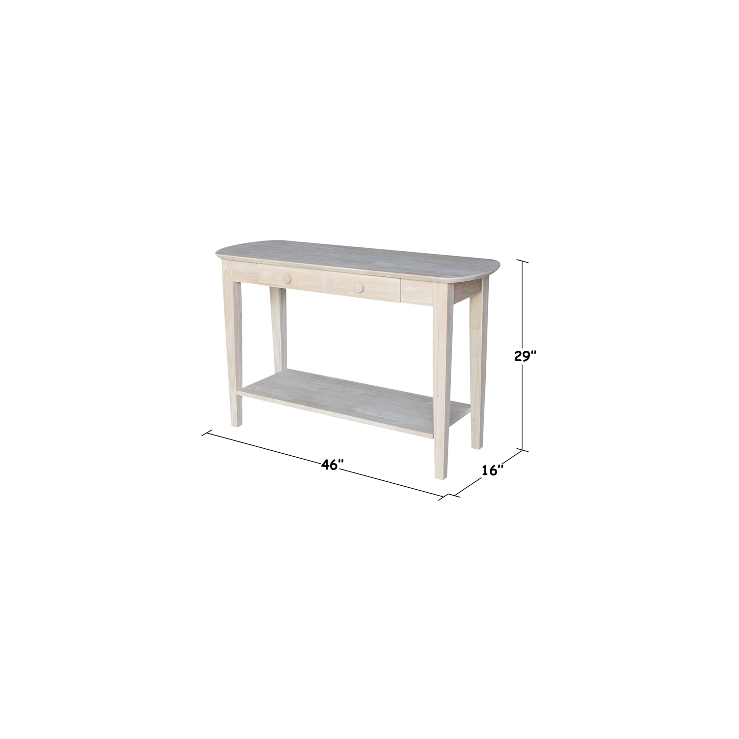 International Concepts Unfinished Phillips Oval Sofa Table